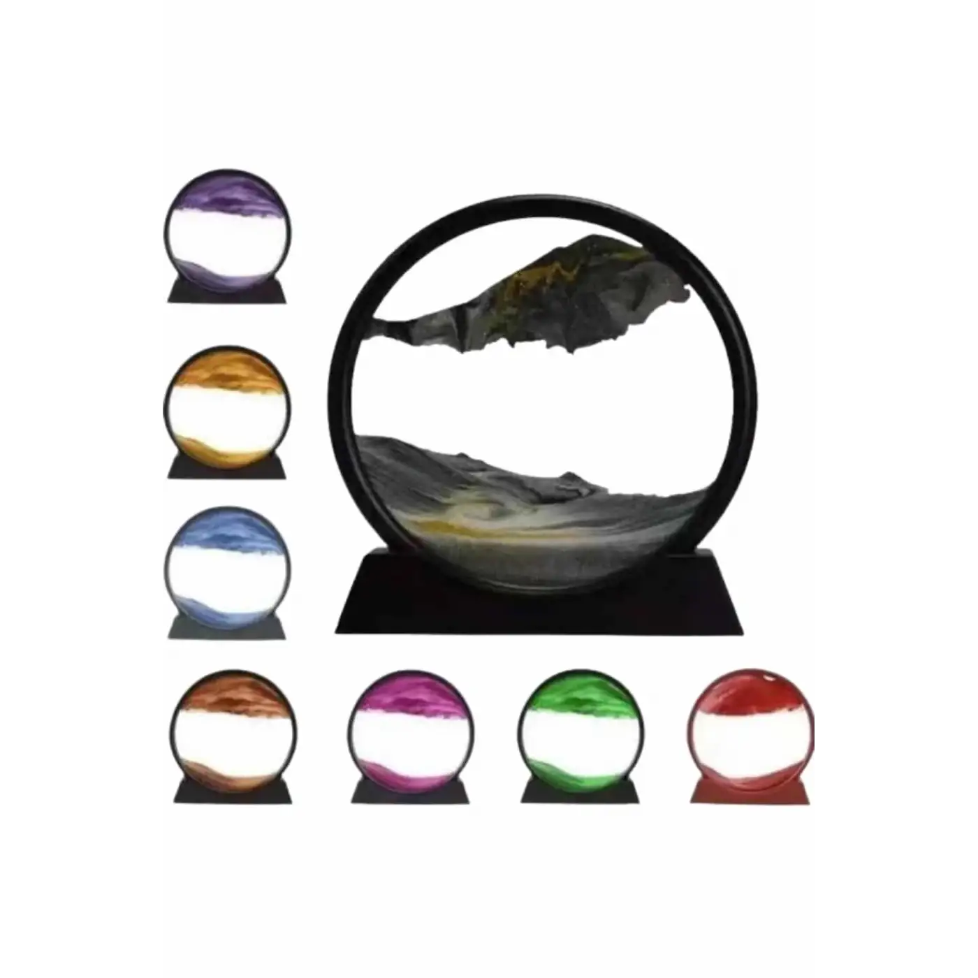 Dekoratif Sulu Kum Saati Ofis Masa Üstü Ev Yuvarlak Kum Saati