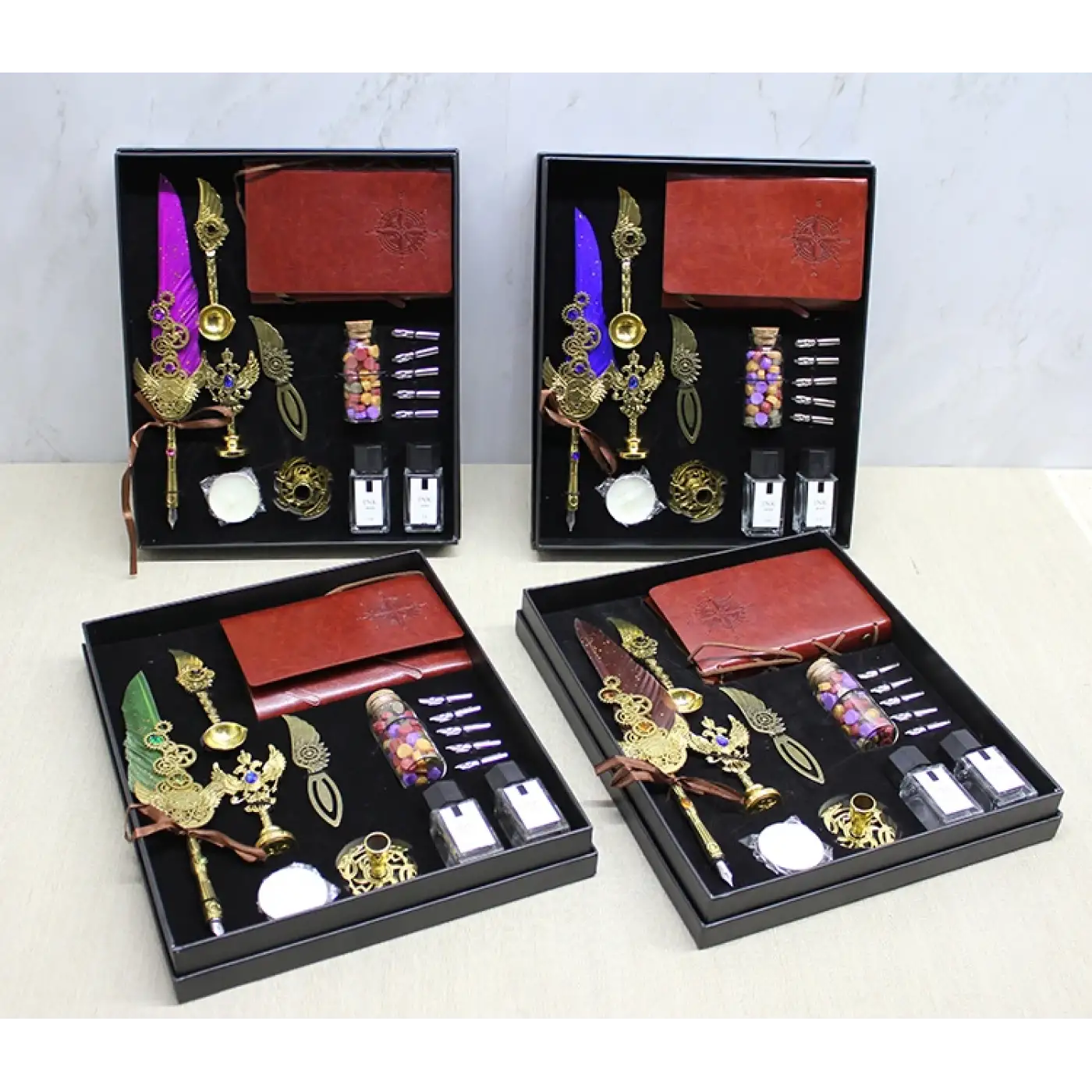 Deri Defterli Divit Hokka Ve Mühür Seti Model 2