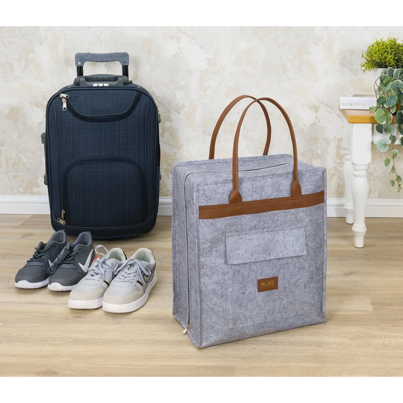 Deri Kulplu Ayakkabı Seyahat Çantası 04263