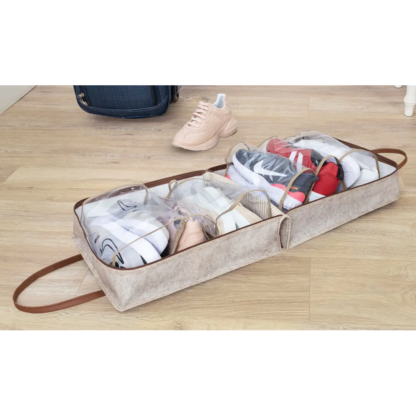 Deri Kulplu Ayakkabı Seyahat Çantası 04263