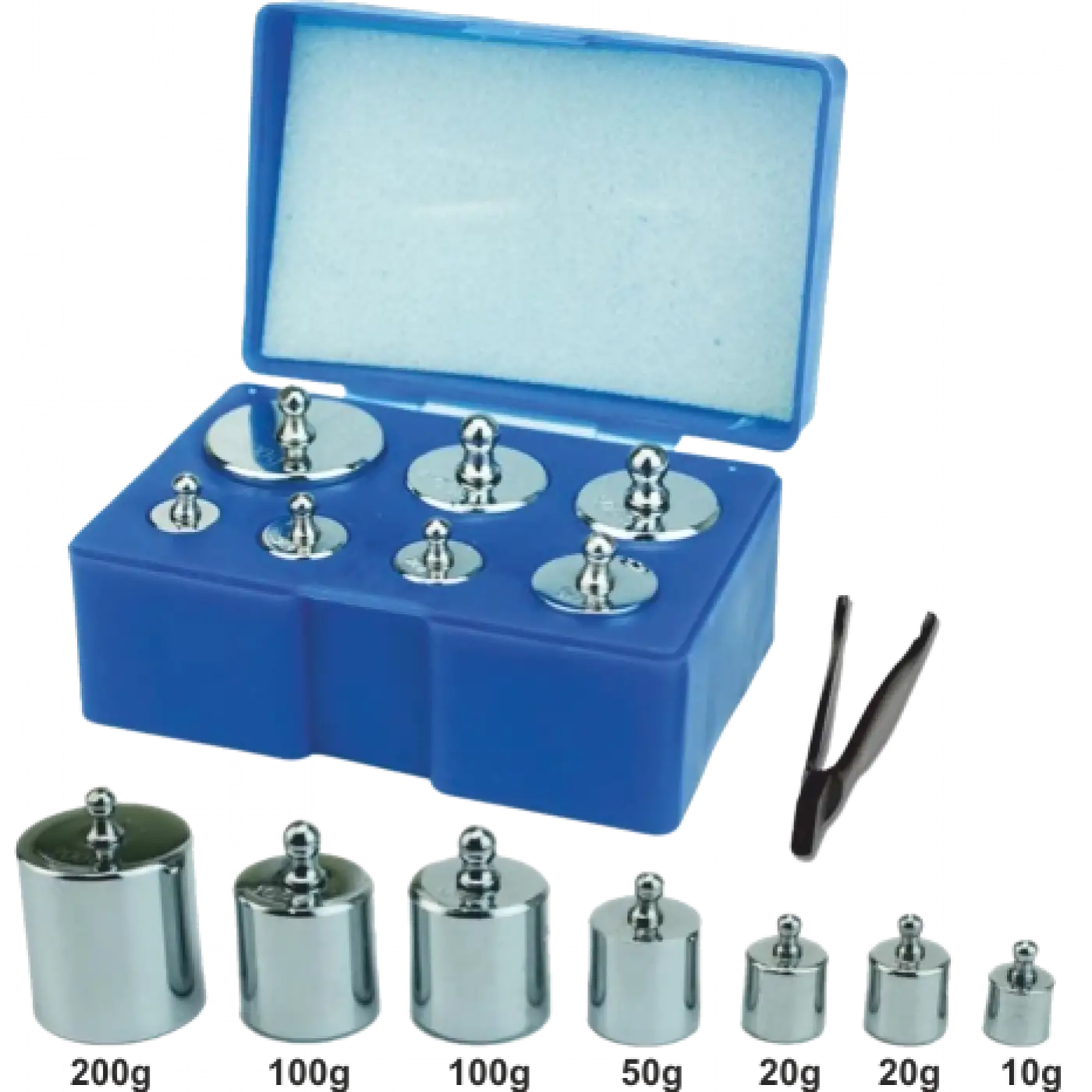 Diamond Terazi 8 Parça Ağırlık Paslanmaz Krom Gram Seti (300gr-200gr-100gr-50gr-20gr-10gr)