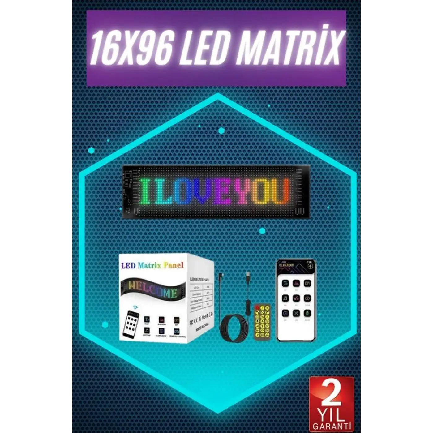 Digital Araba Yazısı Ekran Matrix En Büyük Boy Matrix LED Panel 19*96 pıxel