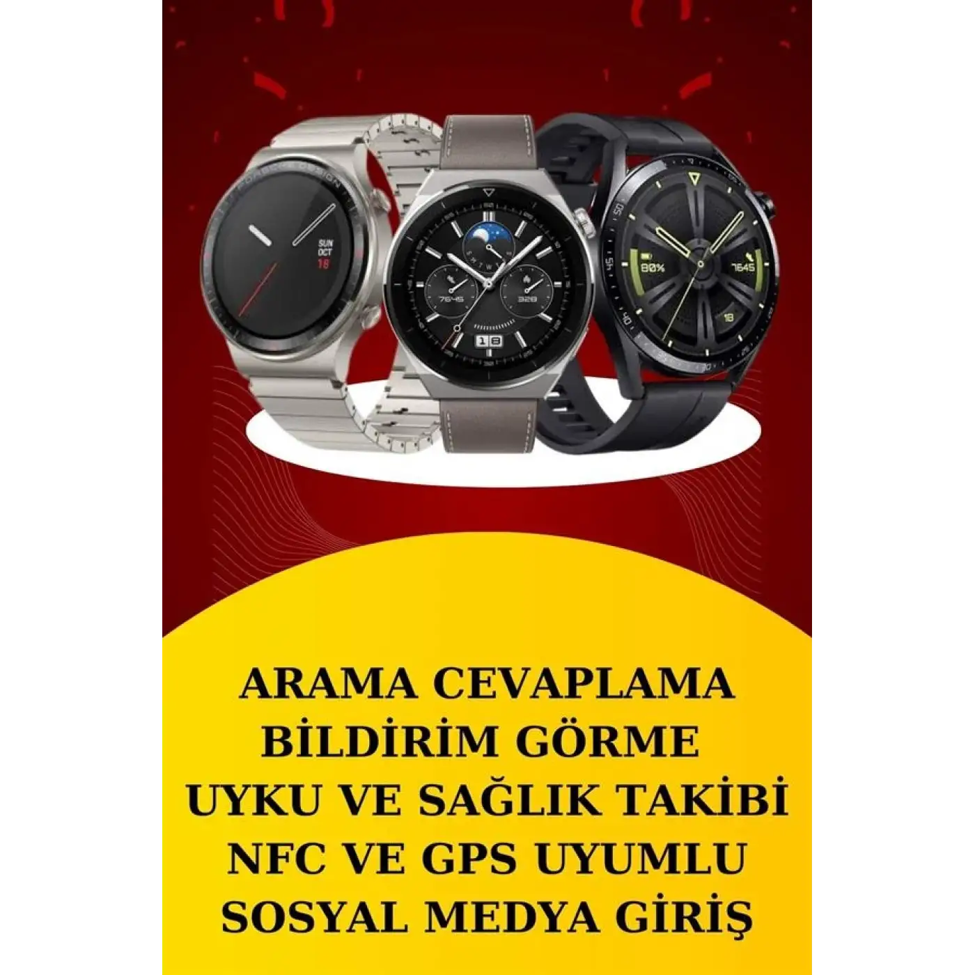 Dijital Göstergeli Bluetooth Kulaklık ve Bildirim Görebilen Akıllı Saat Alarm ve Titreşim