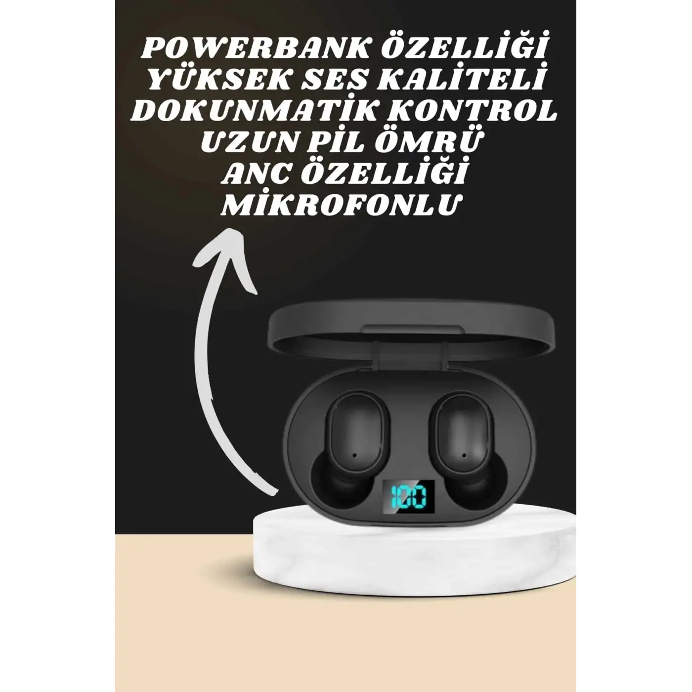 Dijital Göstergeli Kulaklık ve 7 Kordonlu Akıllı Saat Android ve İOS Uyumlu Uyku Takibi Sesli Görüşme