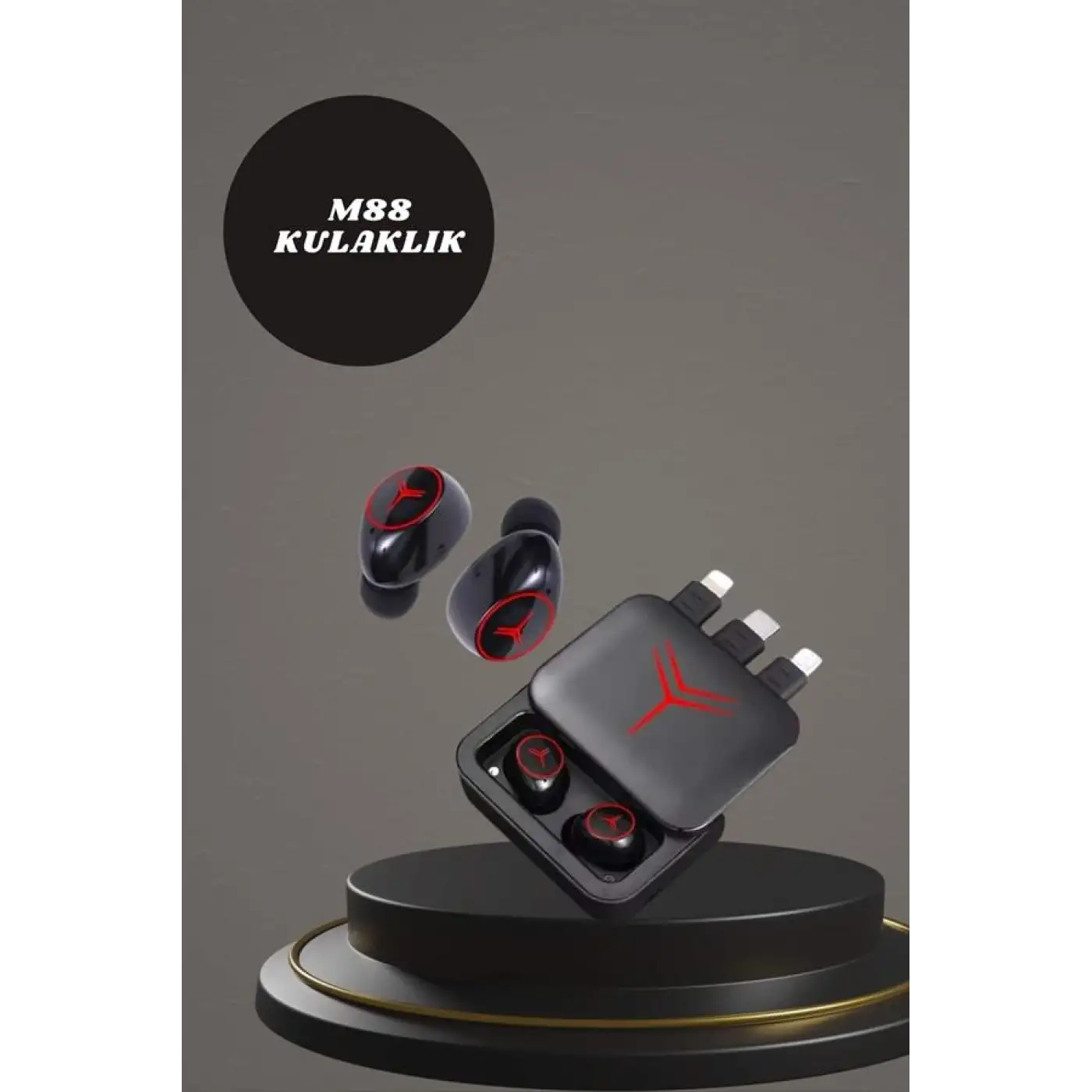 Dijital Göstergeli Powerbank Kablosuz Kulaklık ve 7 Kordonlu Yeni Nesil Akıllı Saat Dokunmatik Kontrol