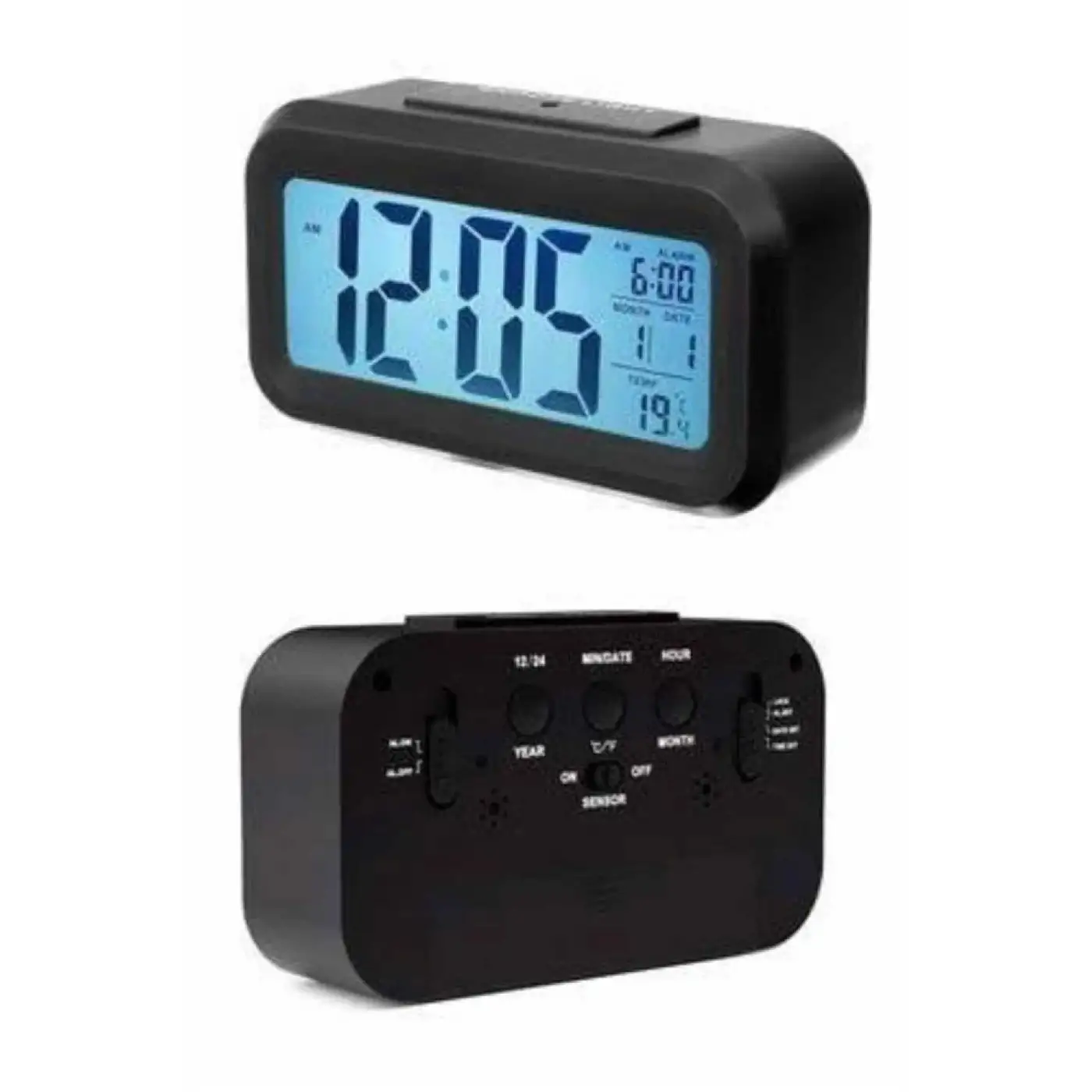 Dijital Masa Saati Takvim Çalar Saat Alarmlı Işıklı Led Ekran Pilli