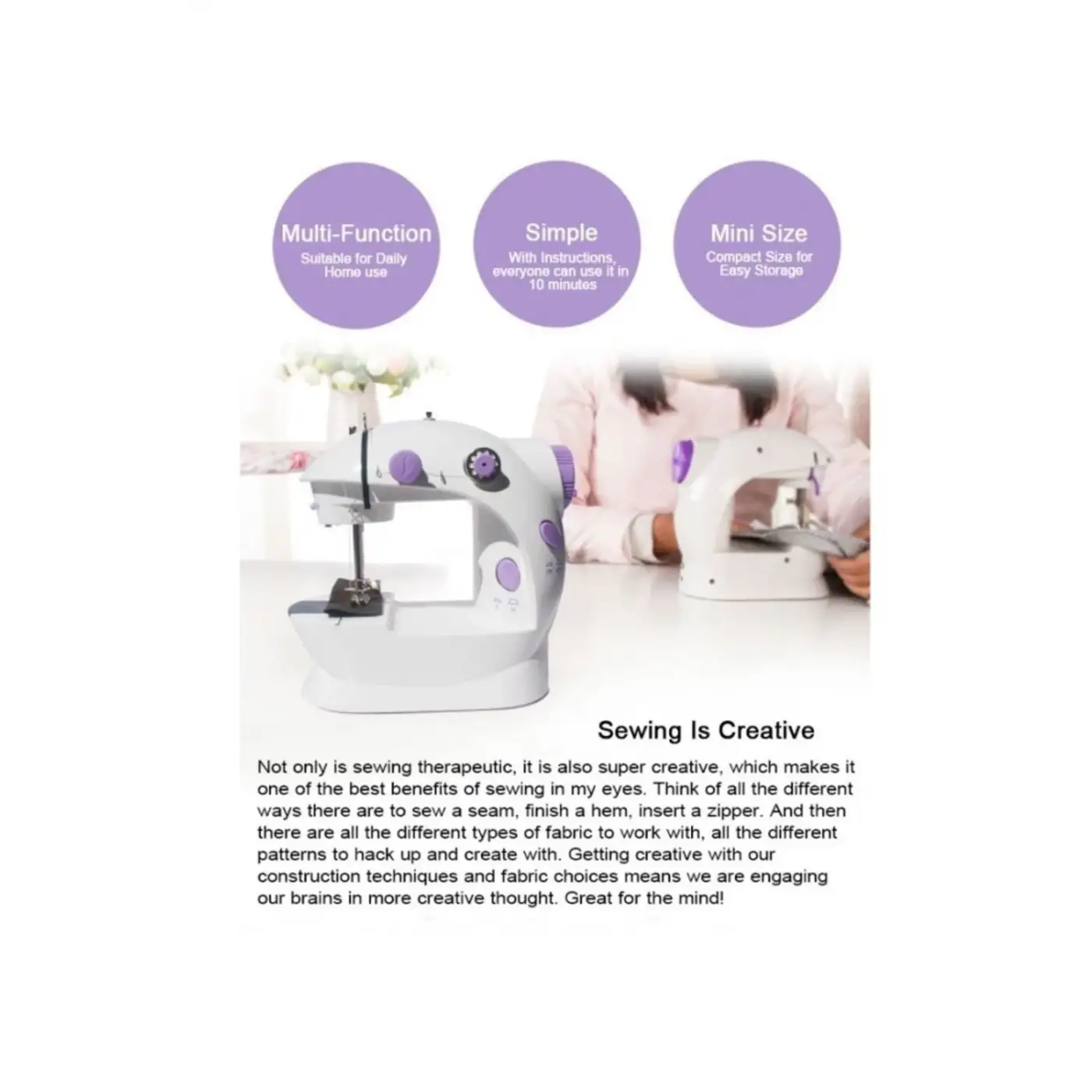 Dikiş Makinesi Sew Whiz Elektrikli Veya Pille Çalışabilen Çift Kademeli Işıklı Mini