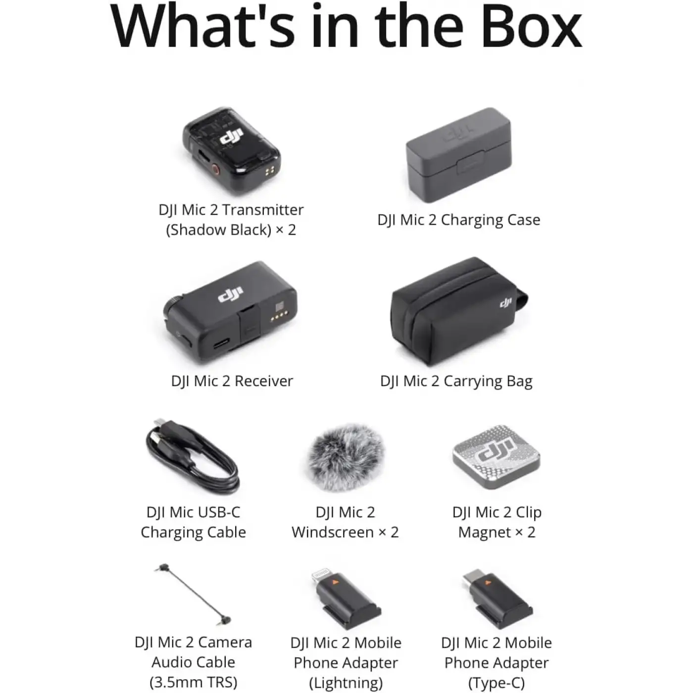 DJI Mic 2 (2 TX + 1 RX) Kablosuz Mikrofon Seti Kiti