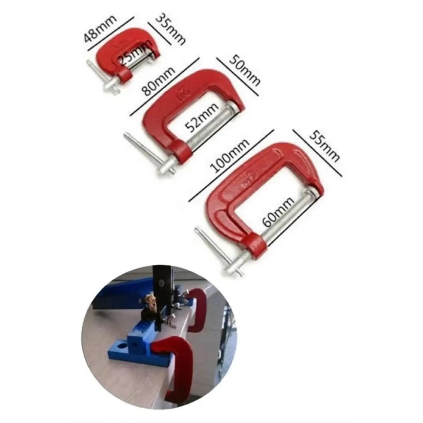 Doğrama Ve Metal Sıkma Sıkıştırma İçin 3lü Mini Mengene Aparat