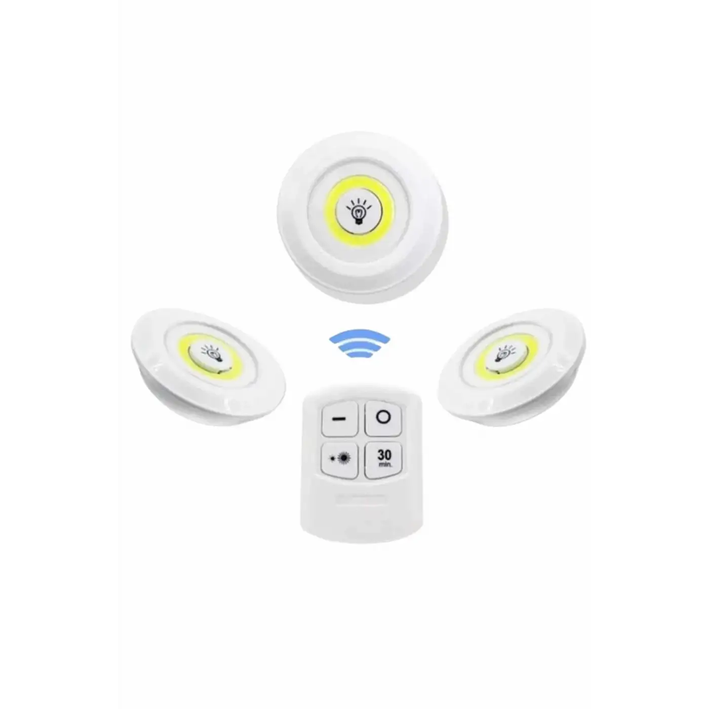 Dolap Işığı Mutfak Rafı Işığı Uzaktan Kumandalı 3 Lü Spot Led Lamba