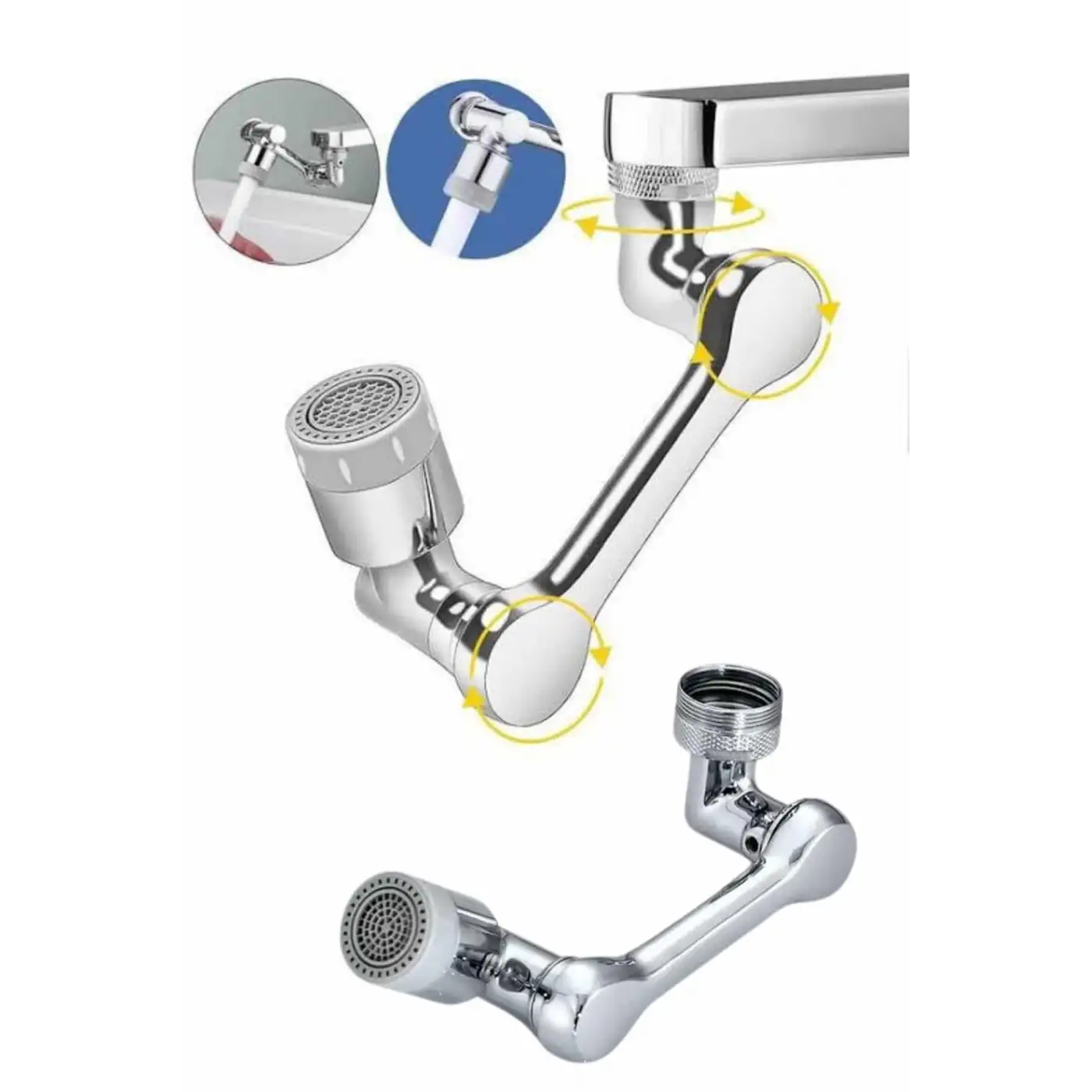 Dönen Musluk Başlığı 1080 Derece Ayarlanabilir Filtreli Sprey Uç