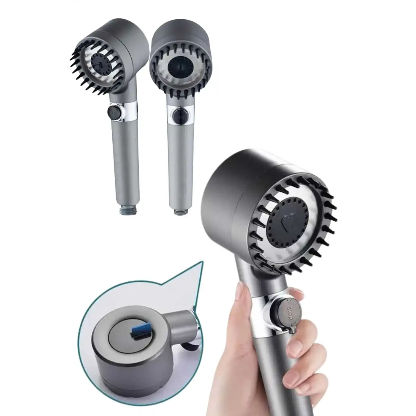 Duş Başlığı Profesyonel Masaj Başlıklı 3 Modlu Yeni Nesil Masaj Uçlu Su Tasarruflu