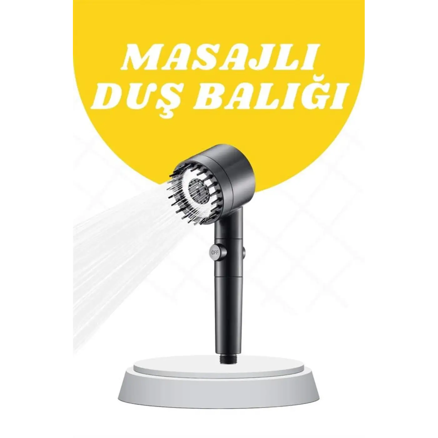 Duş Başlığı Yüksek Basınçlı Masaj Taraklı 3 Kademeli