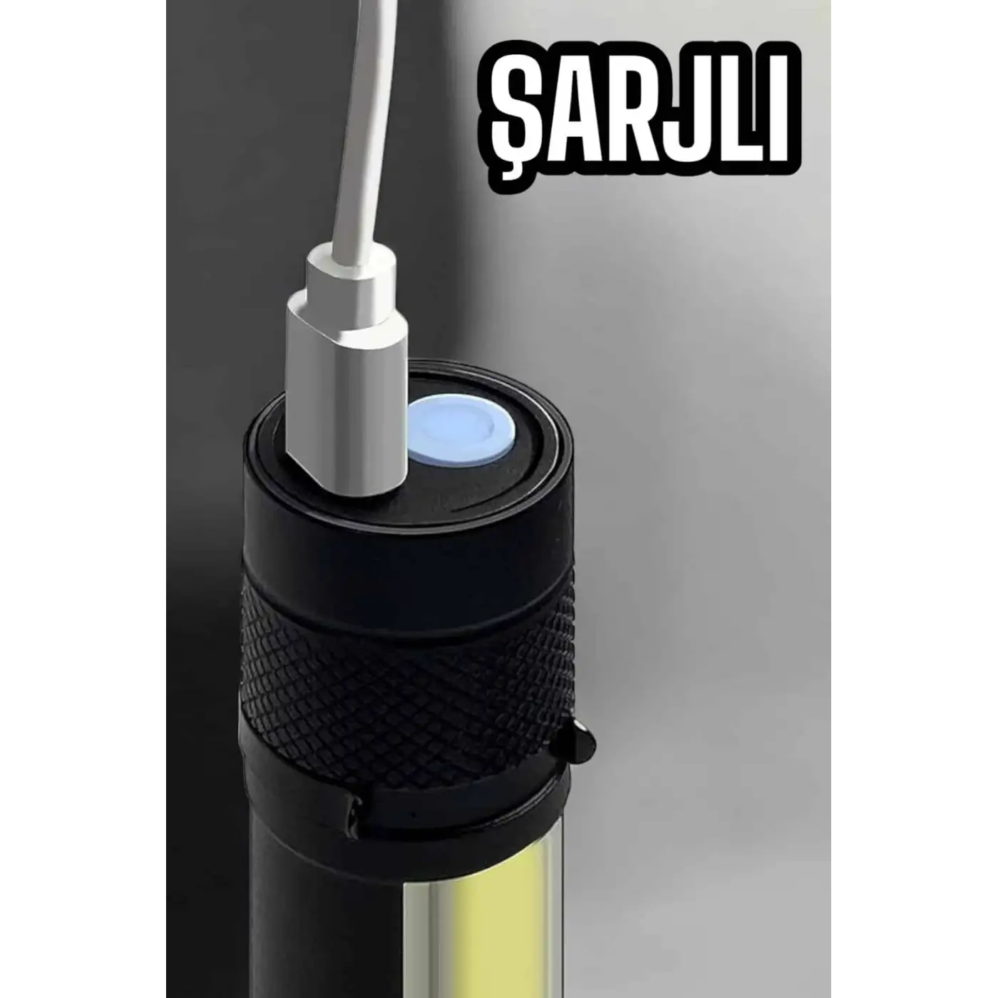 El Feneri Led USB Şarjlı Zoom Mini Led Işık Acil Durum Feneri