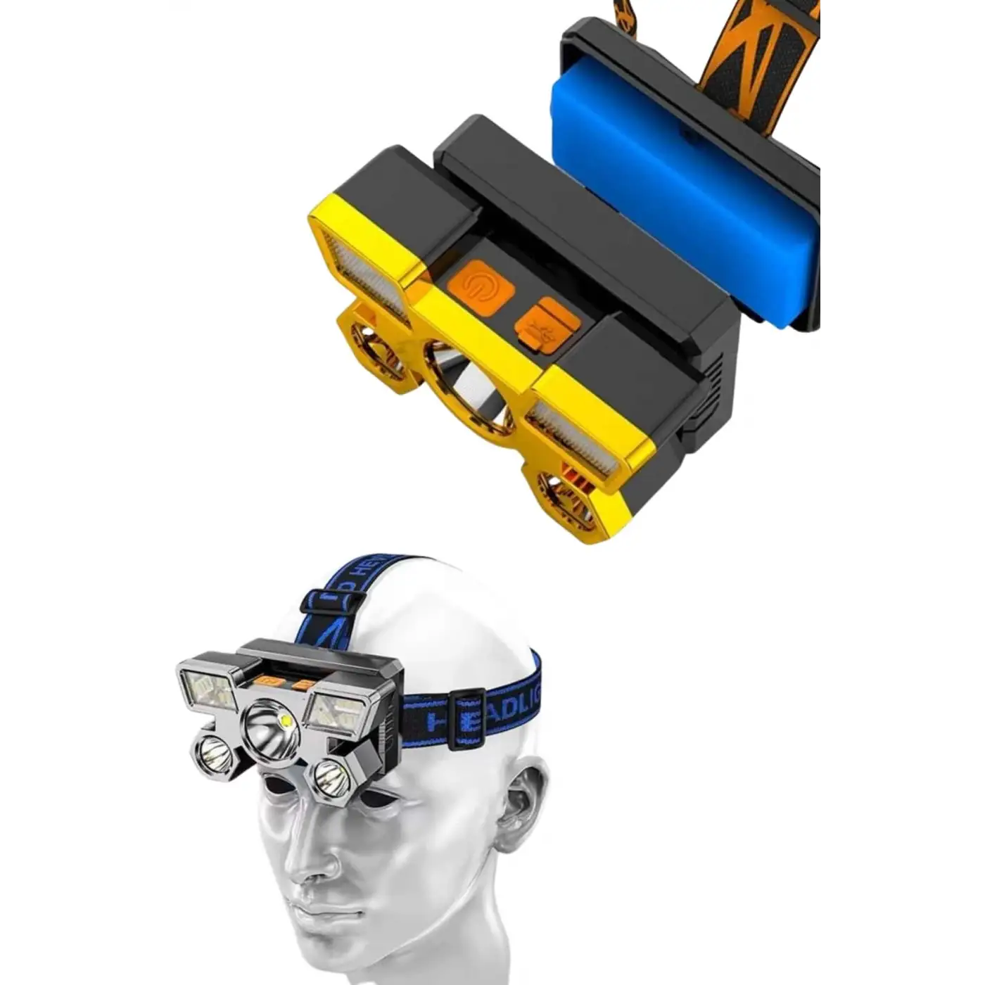 El Feneri Süper Kafa Lambası 4 Modlu 5 Led Kafa Feneri