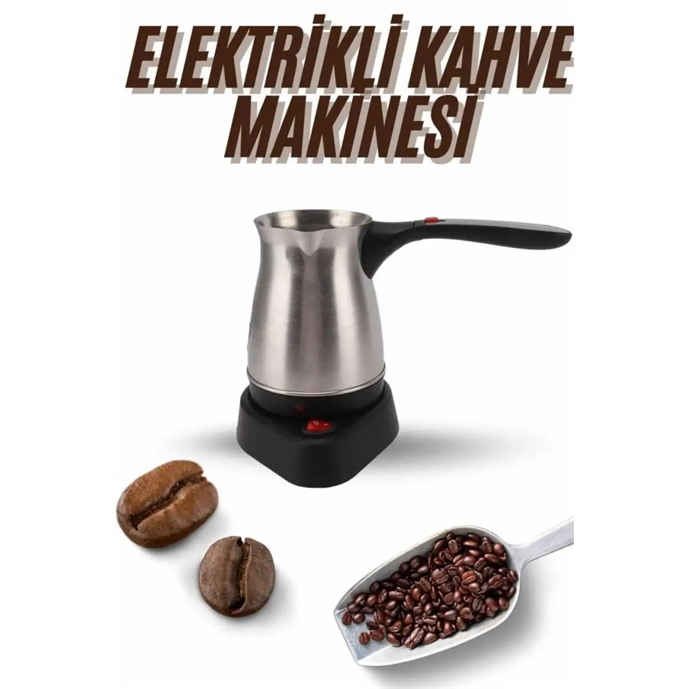 Elektrikli Cezve 800 Watt Paslanmaz Çelik Türk Kahve Makinesi Saplı