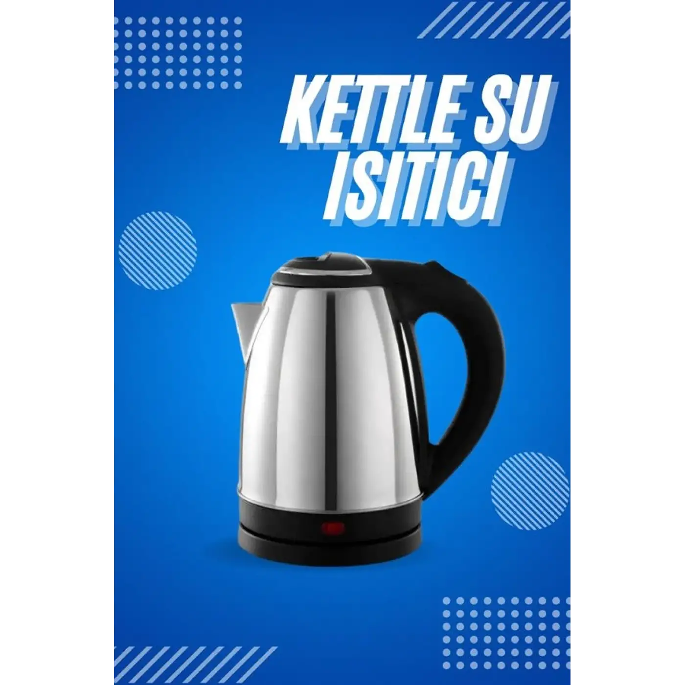 Elektrikli Paslanmaz Çelik Su Isıtcı Çelik Kettle 1.8 Lt. Uzun Ömürlü