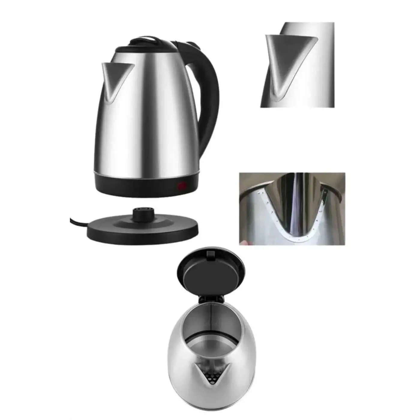 Elektrikli Paslanmaz Çelik Su Isıtcı Çelik Kettle 1.8 Lt. Uzun Ömürlü