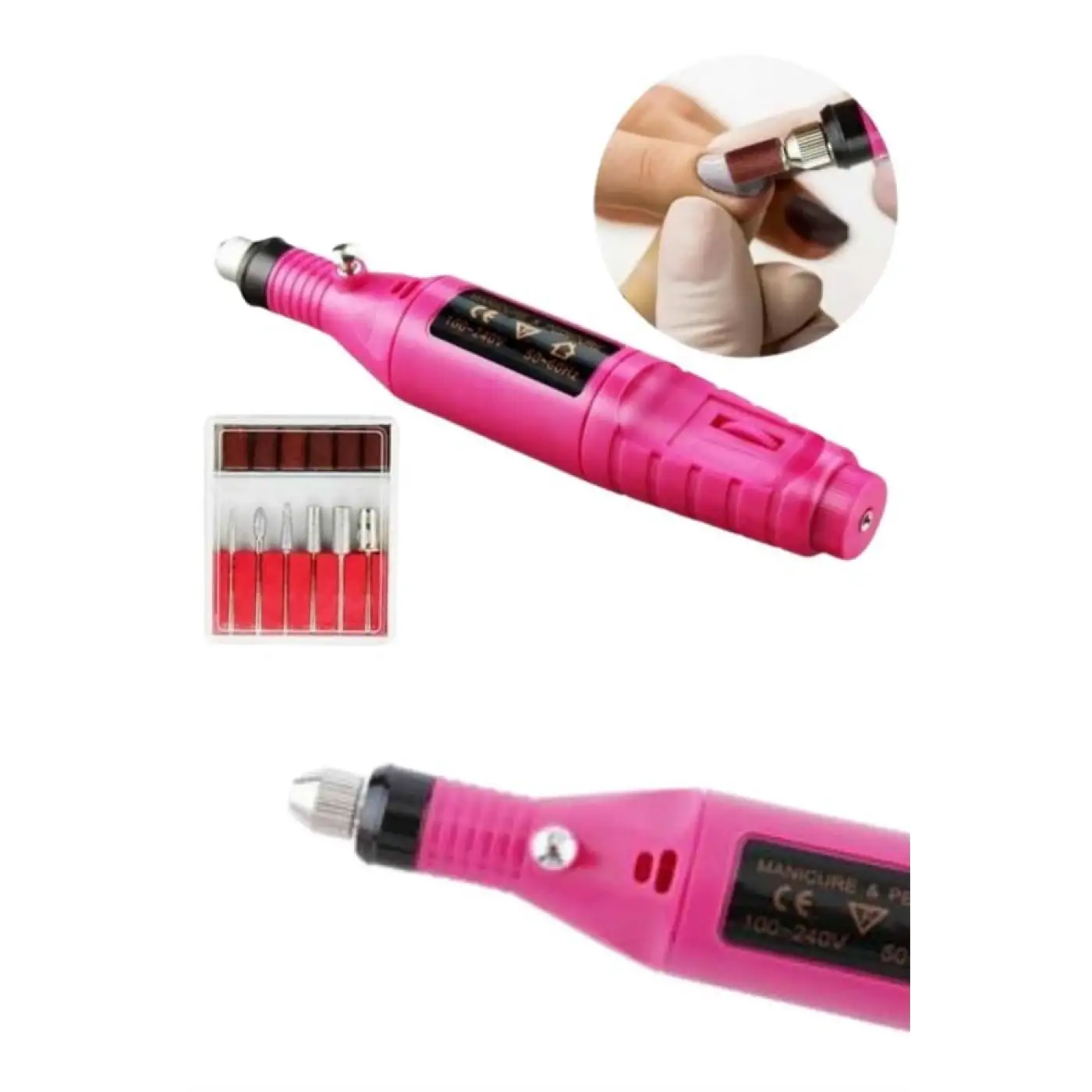 Elektrikli Profesyonel Manikür Pedikür Seti Değiştirilebilir Başlık Seçeneği