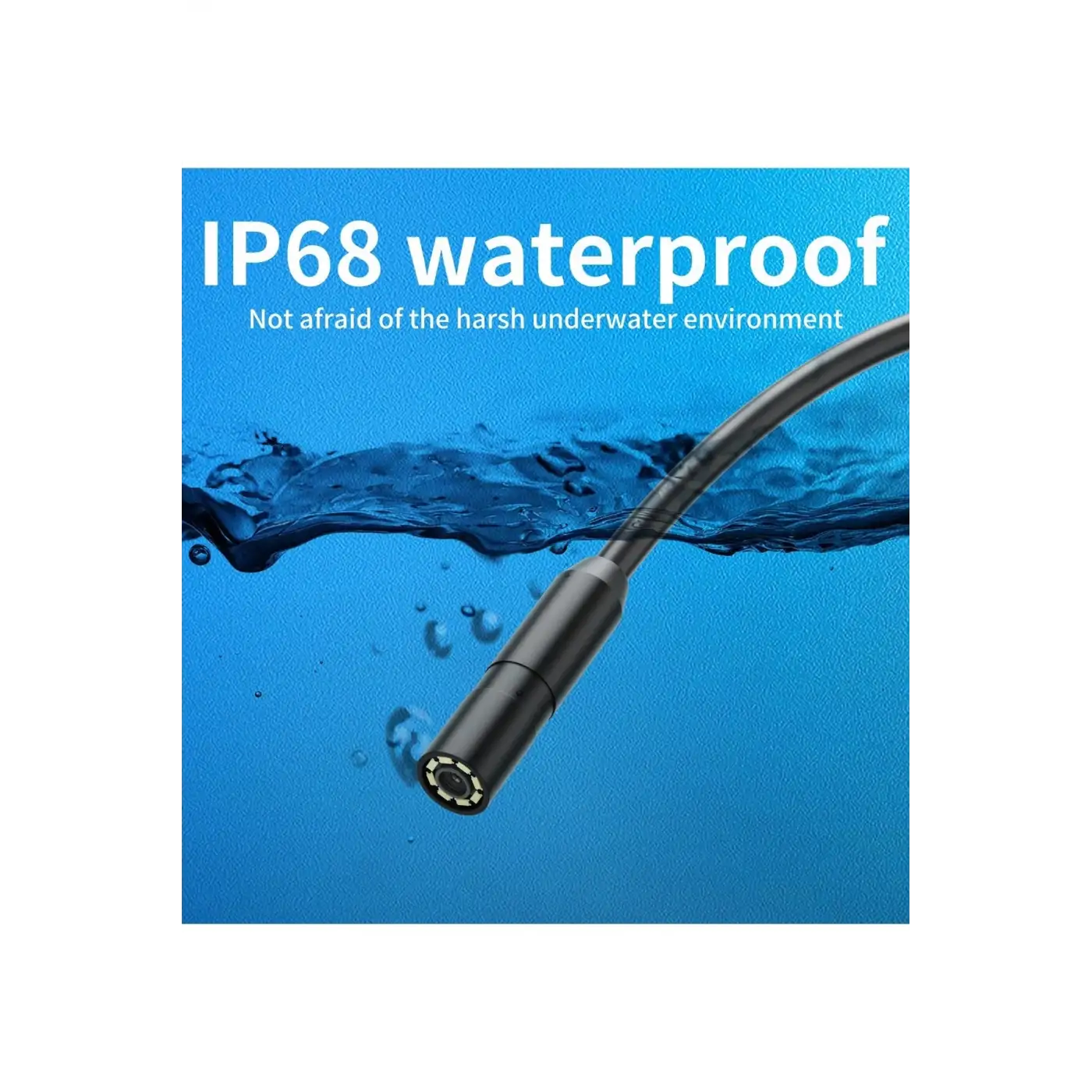 Endoskop Yılan Video Kamera İos Uyumlu Led’li 10 Metre 7 Mm Sert Kablo 2mp Full Hd