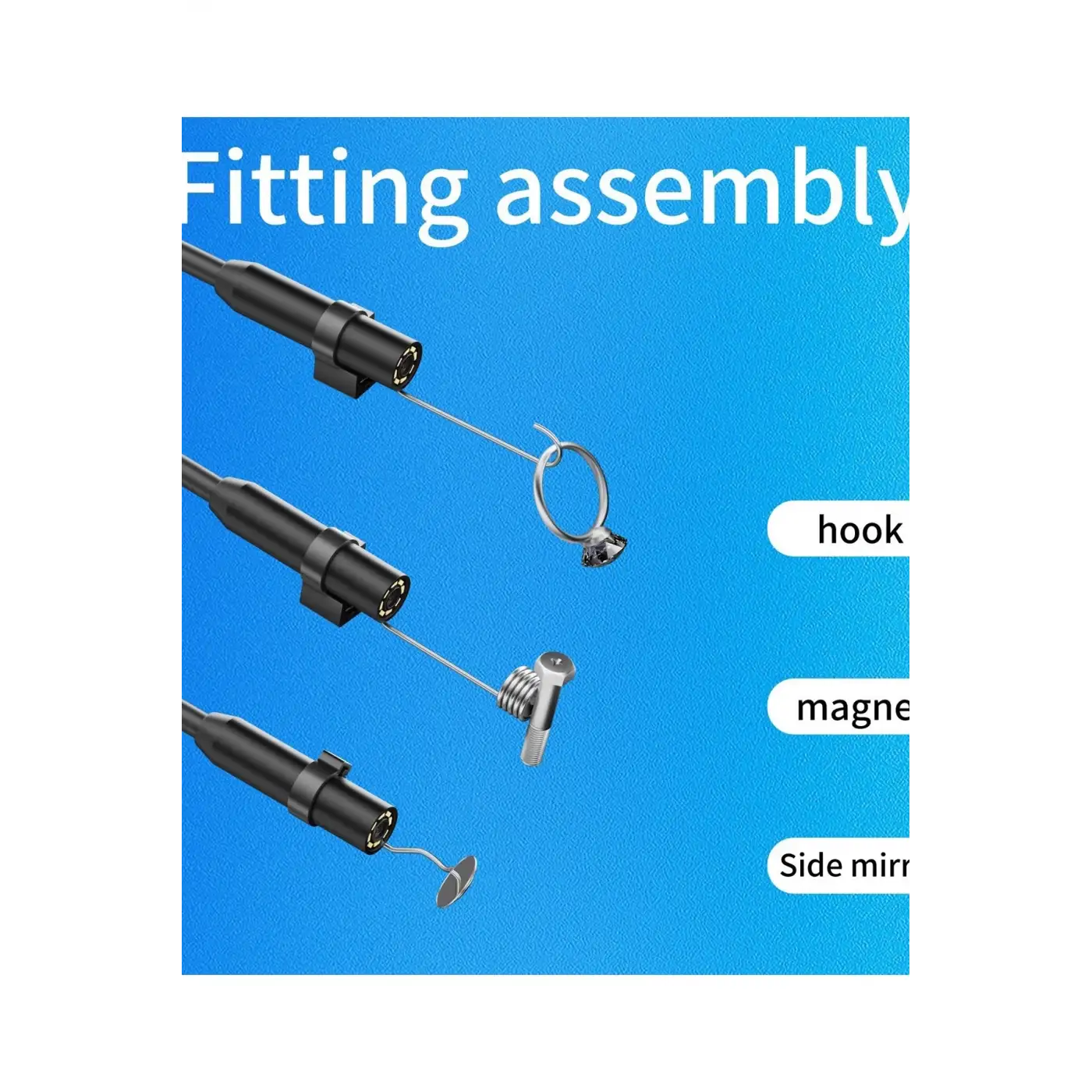 Endoskop Yılan Video Kamera İos Uyumlu Led’li 10 Metre 7 Mm Sert Kablo 2mp Full Hd