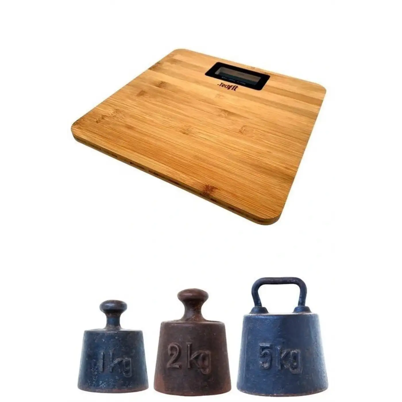 Epilons® Techfit Bambu Banyo Baskülü Yüksek Hassasiyetli Darbelere Dijital Dayanıklı Terazi Tf 1065 M