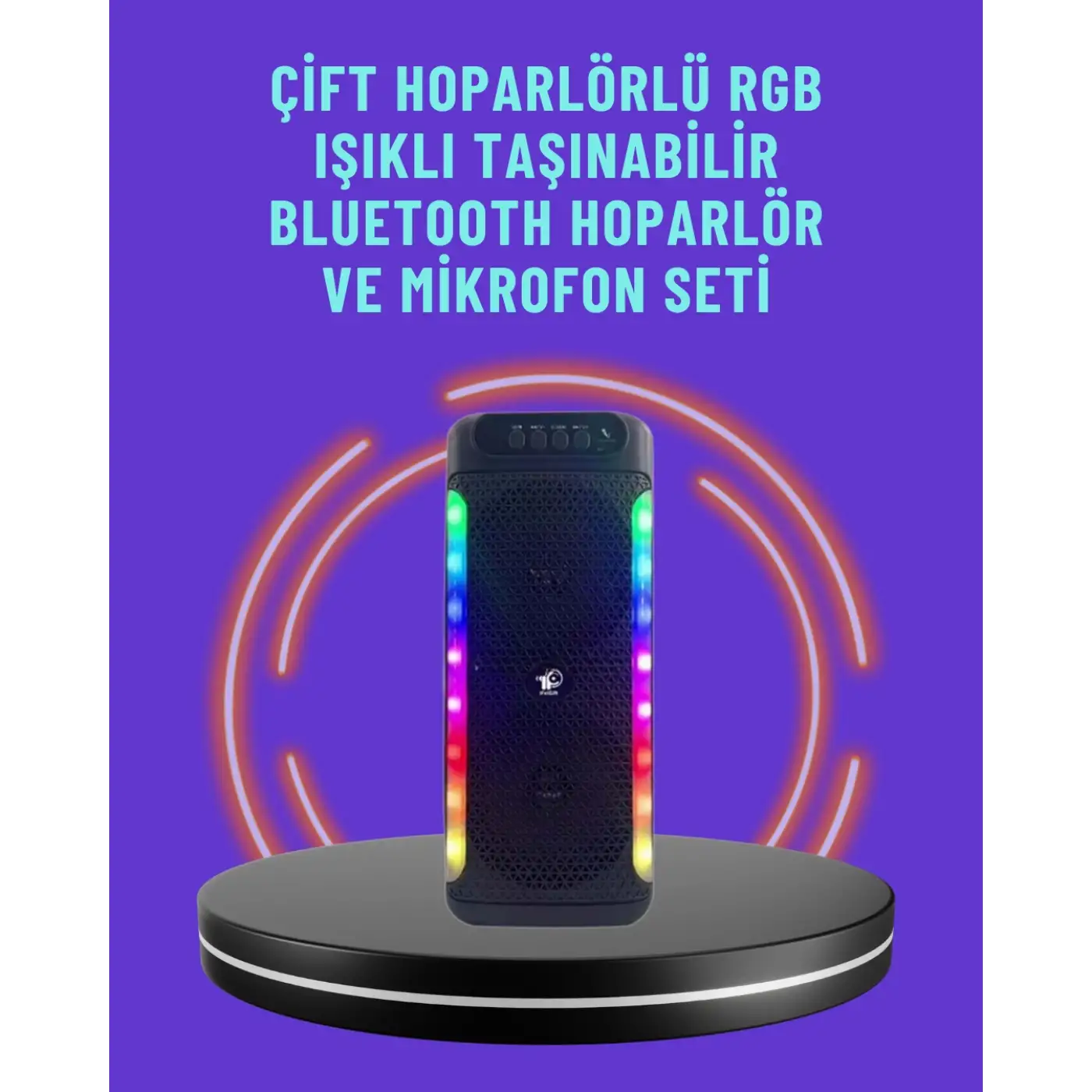 Ev ve Dış Mekan Kullanımına Uygun RGB Işıklı Hoparlör