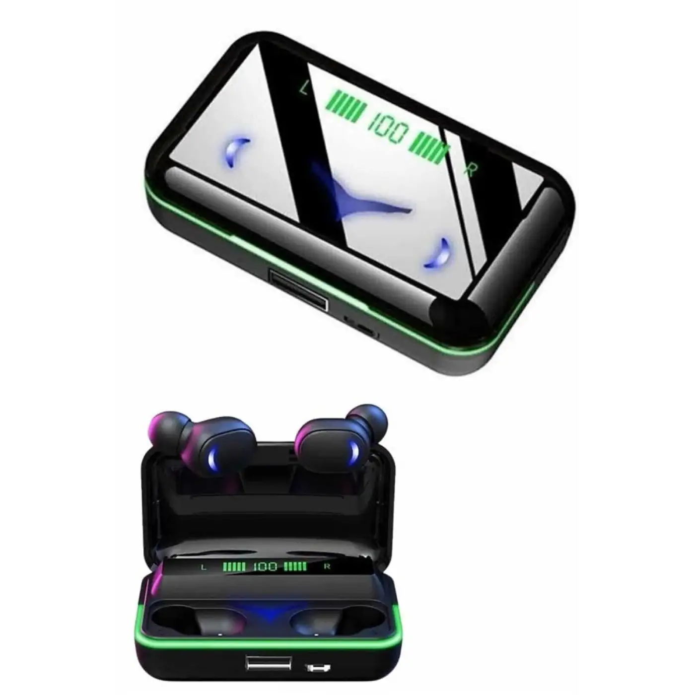 Extra Bass Kablosuz Kulaklık Işıklı Bluetooth Kulaklık Powerbank Özellikli