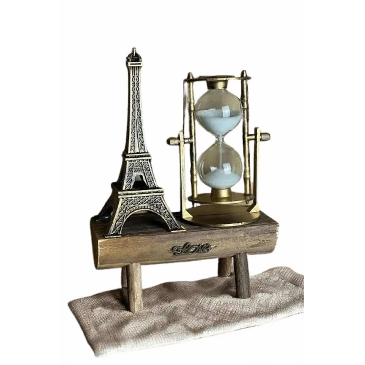 Eyfel Kuleli Kum Saati Dekoratif Hediyelik Eşya Retro Eyfel Kulesi
