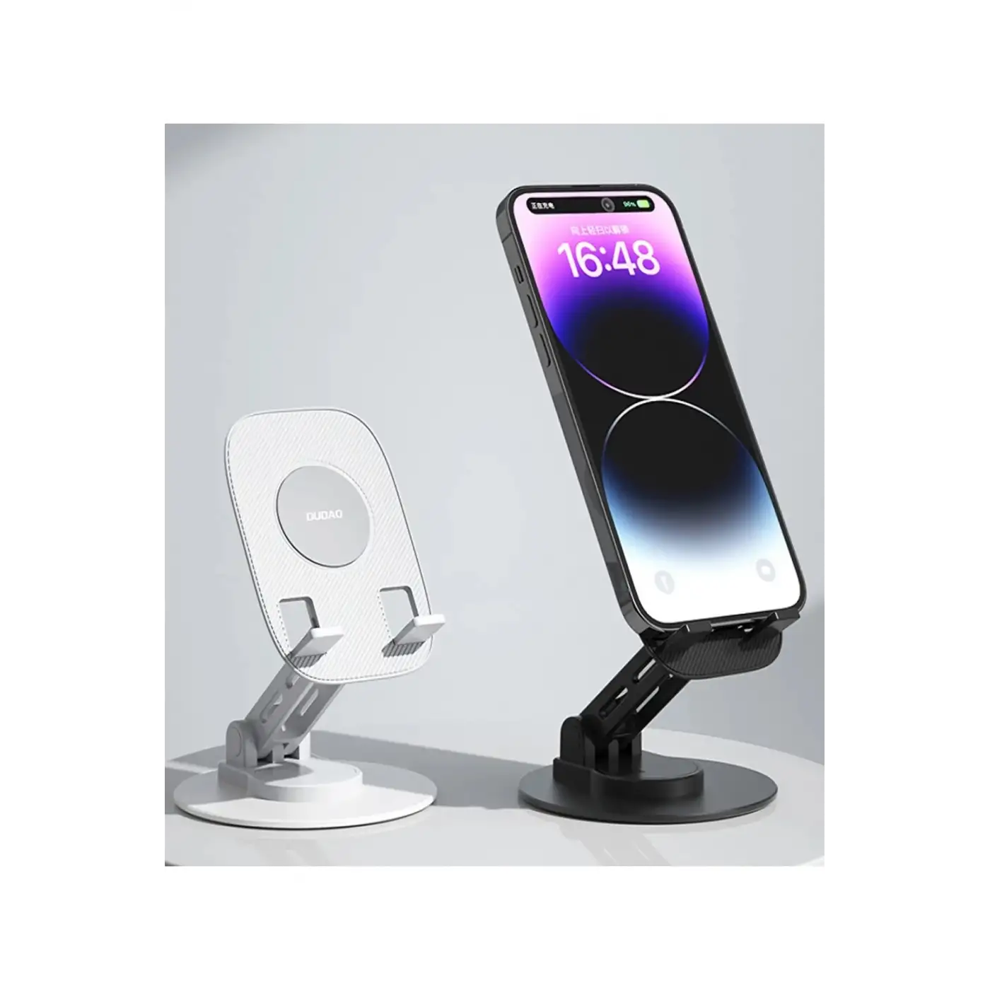 F17s  Masaüstü Telefon Tutucu Döner Tabanı Alüminyum Paslanmaz Çelik Katlanabilir