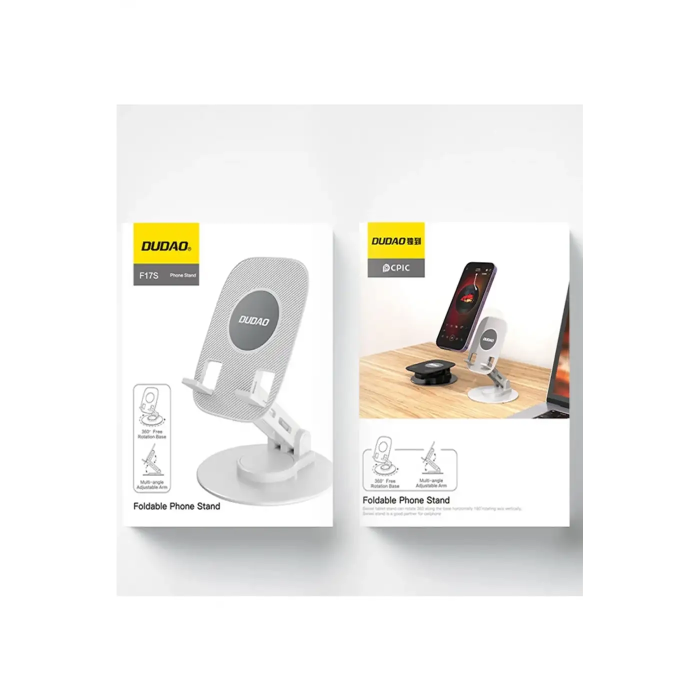 F17s  Masaüstü Telefon Tutucu Döner Tabanı Alüminyum Paslanmaz Çelik Katlanabilir