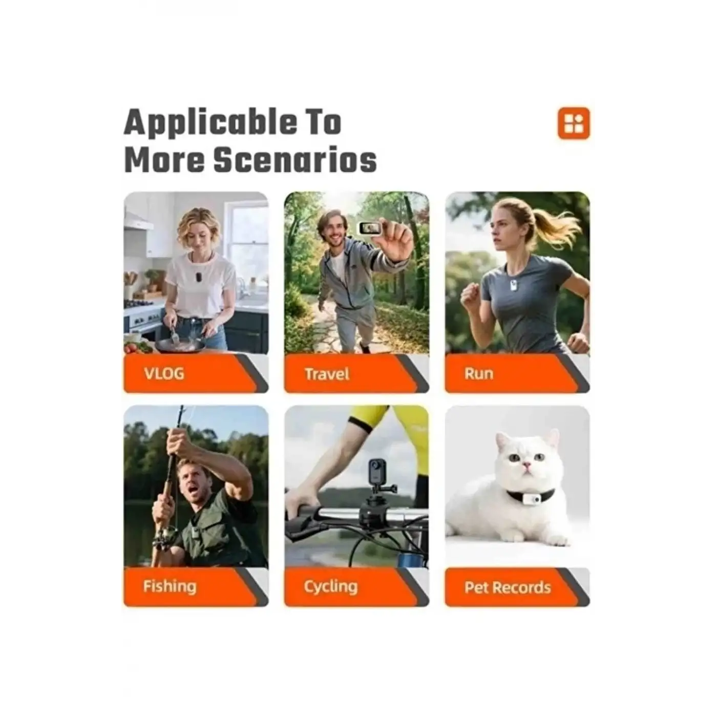 F2 2k 1080p Parmak Kamera 130° Geniş Açı Ips Ekranlı 25g Mini Taşınabilir Cep Kamerası Beyaz