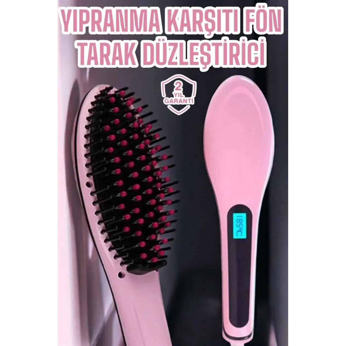 Fön Etkili Saç Düzleştirici Tarak Yıpranma Karşıtı Döner Kablo Isı Ayarlı