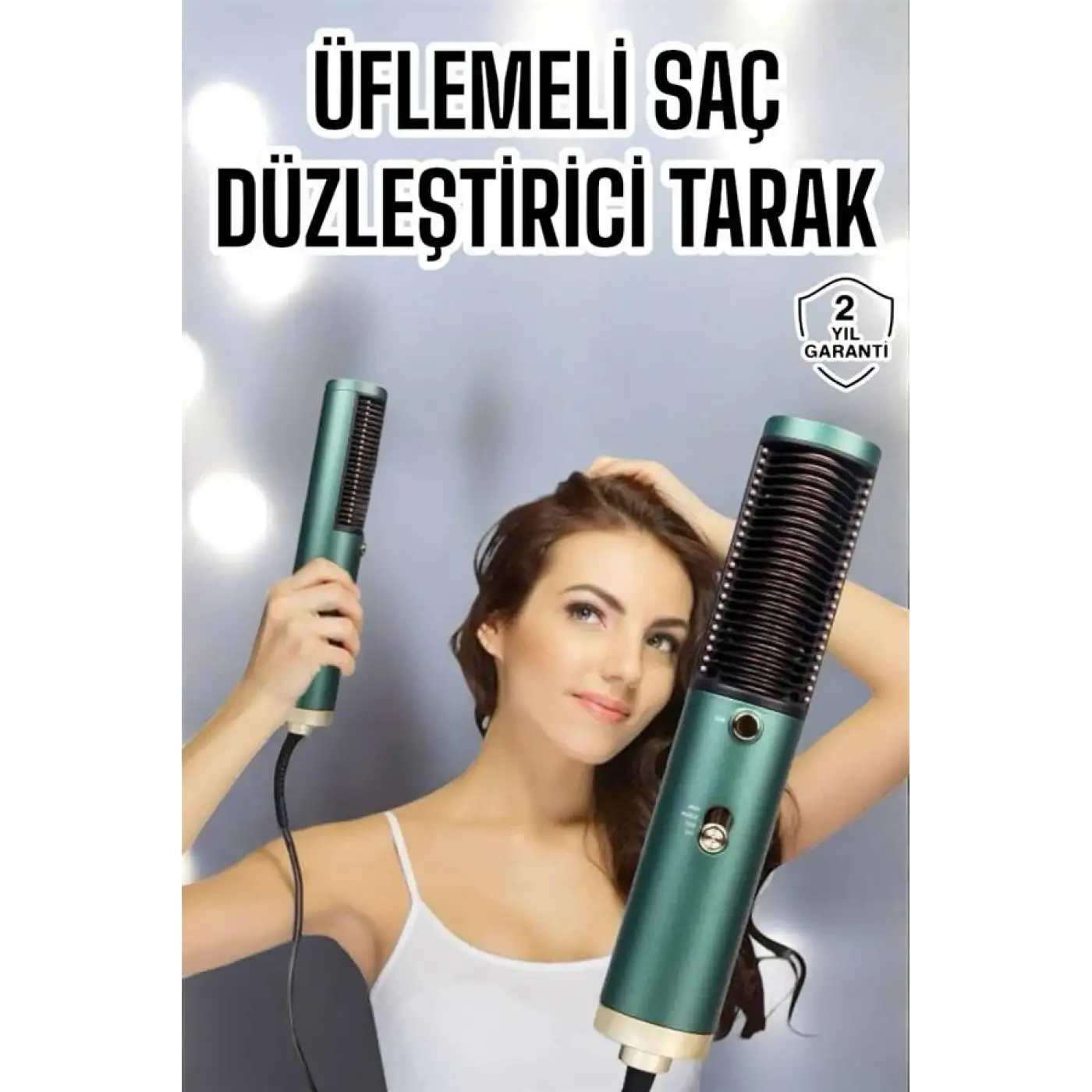 Fön Tarak Saç Düzleştirici Üflemeli Fön Makinesi Sıkı Dişli Taşınabilir