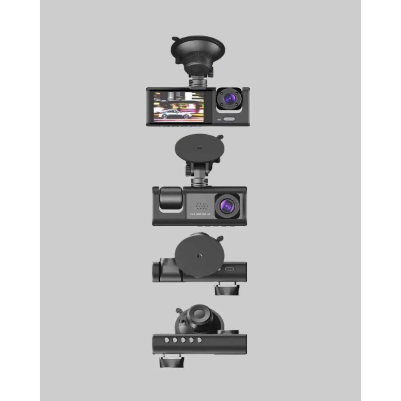 Full HD Üç Kameralı Araç Kamerası 170° Geniş Açılı ve Park Destekli