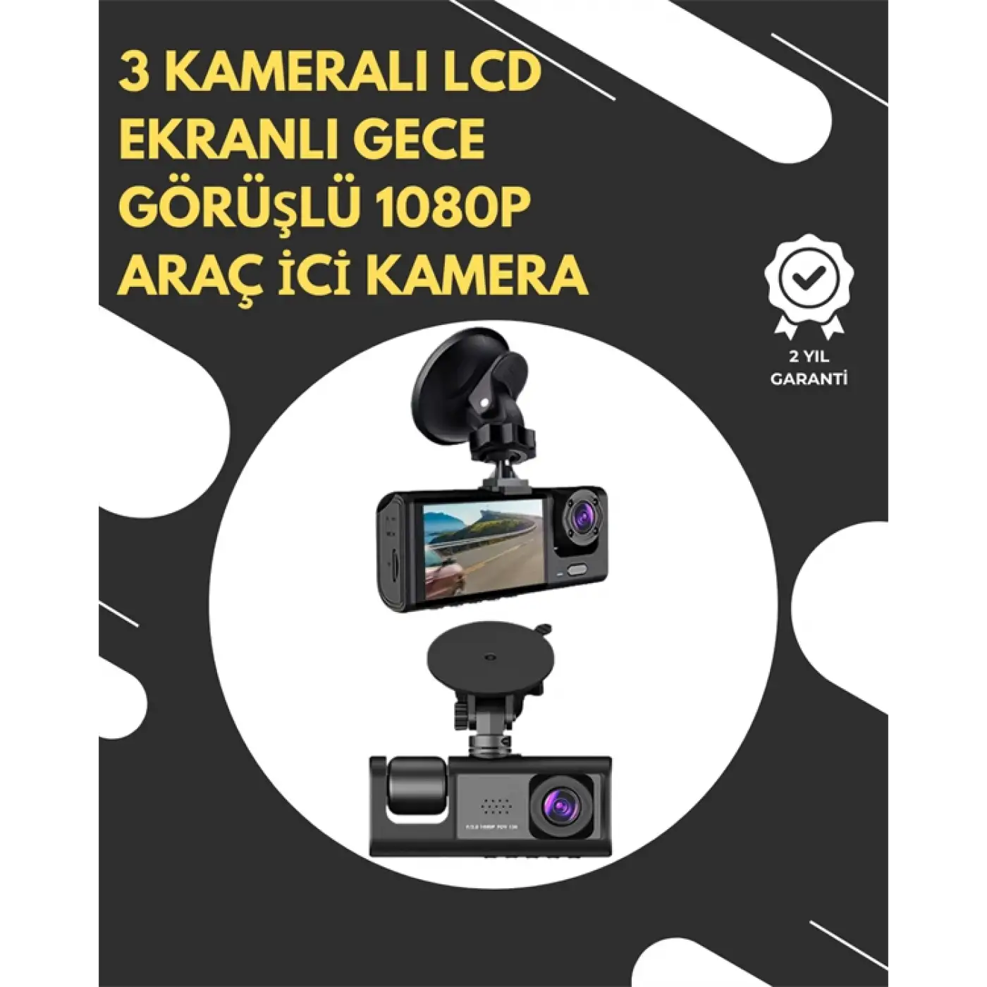 G-Sensör ve Hareket Algılama Destekli 1080p Araç İçi Güvenlik Kamerası