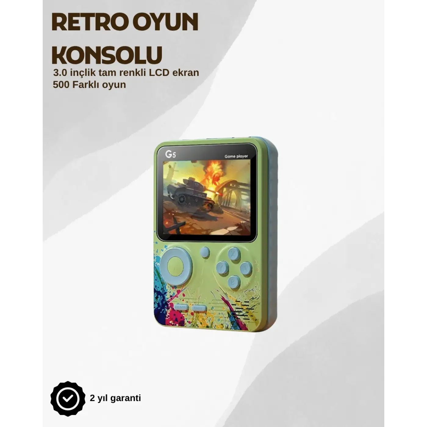 G5 Taşınabilir Retro Oyun Konsolu – Çocuk ve Yetişkinler İçin