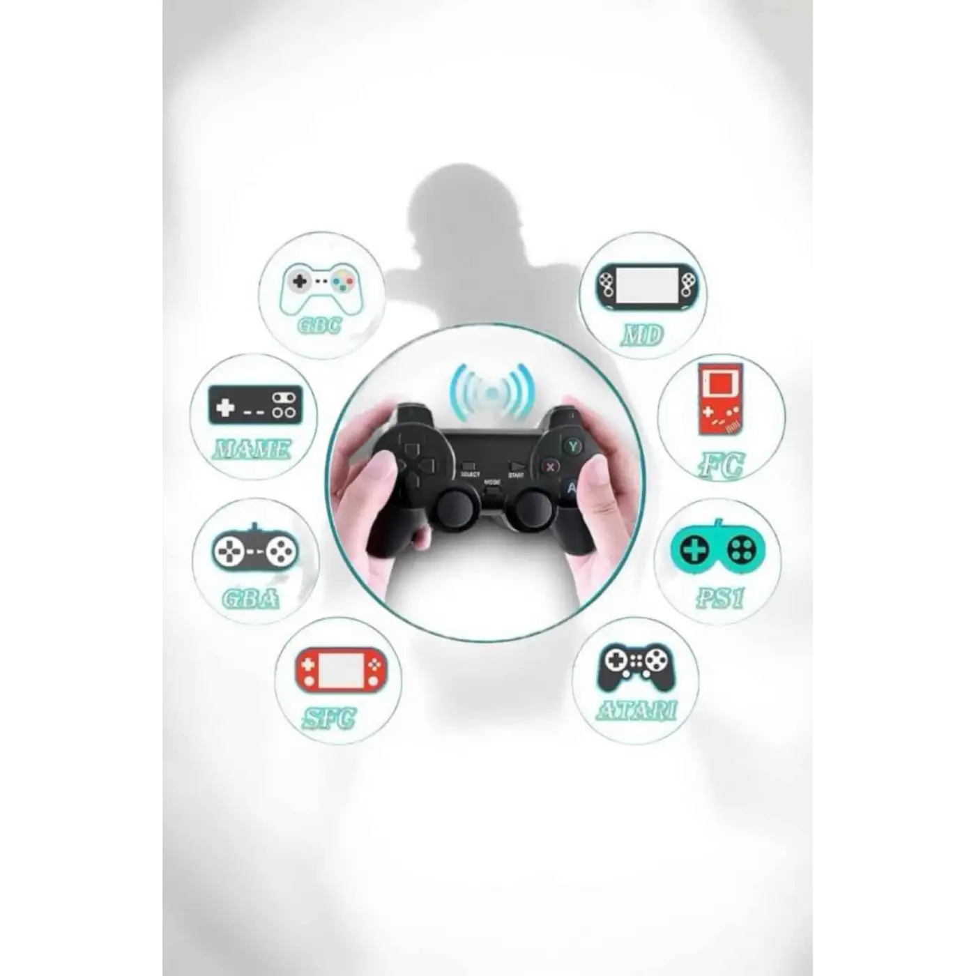 Atari 2.4g Uyumlu Kablosuz Çift Kol Game Stick