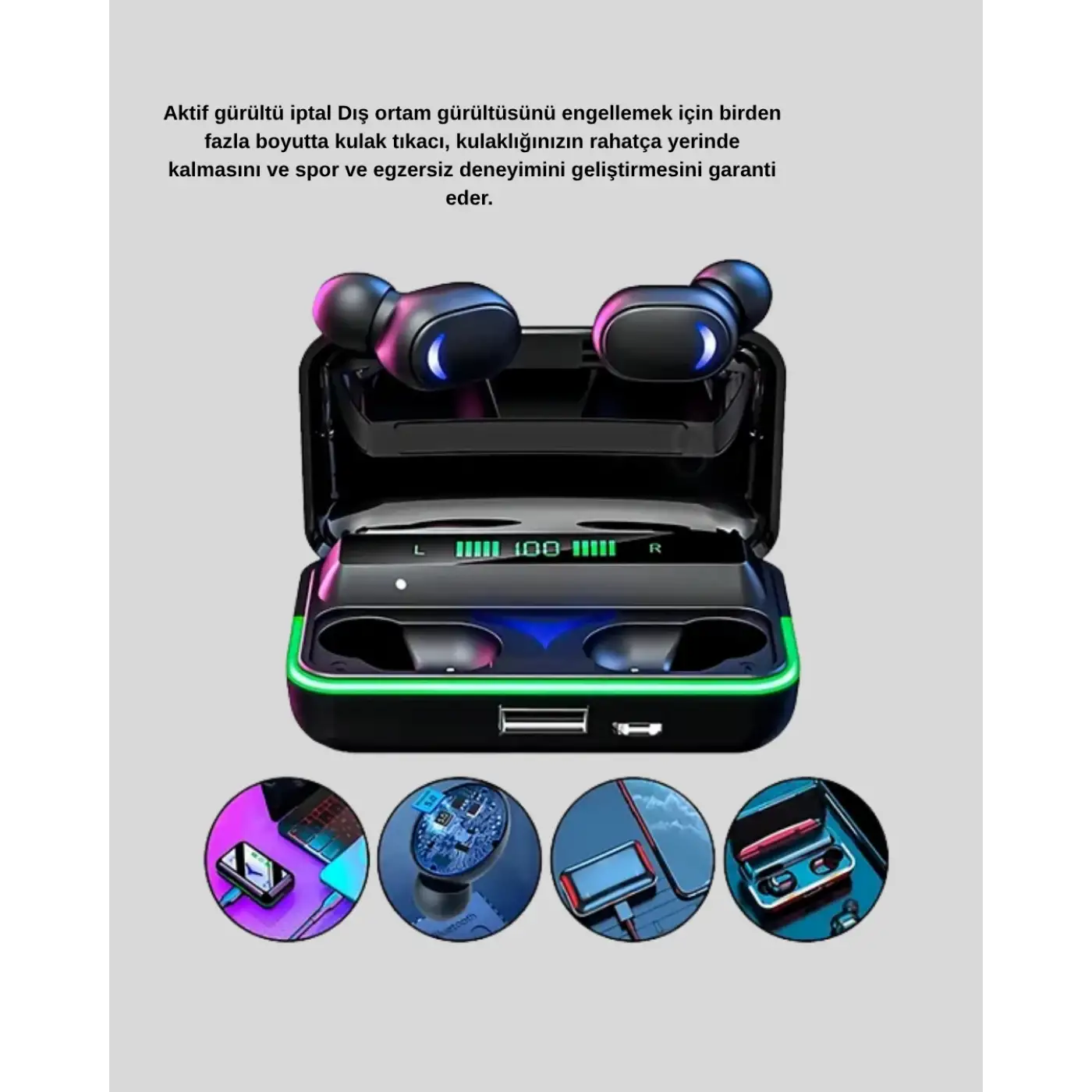 Bluetooth Kulaklık 800mAh Powerbank Düşük Gecikmeli