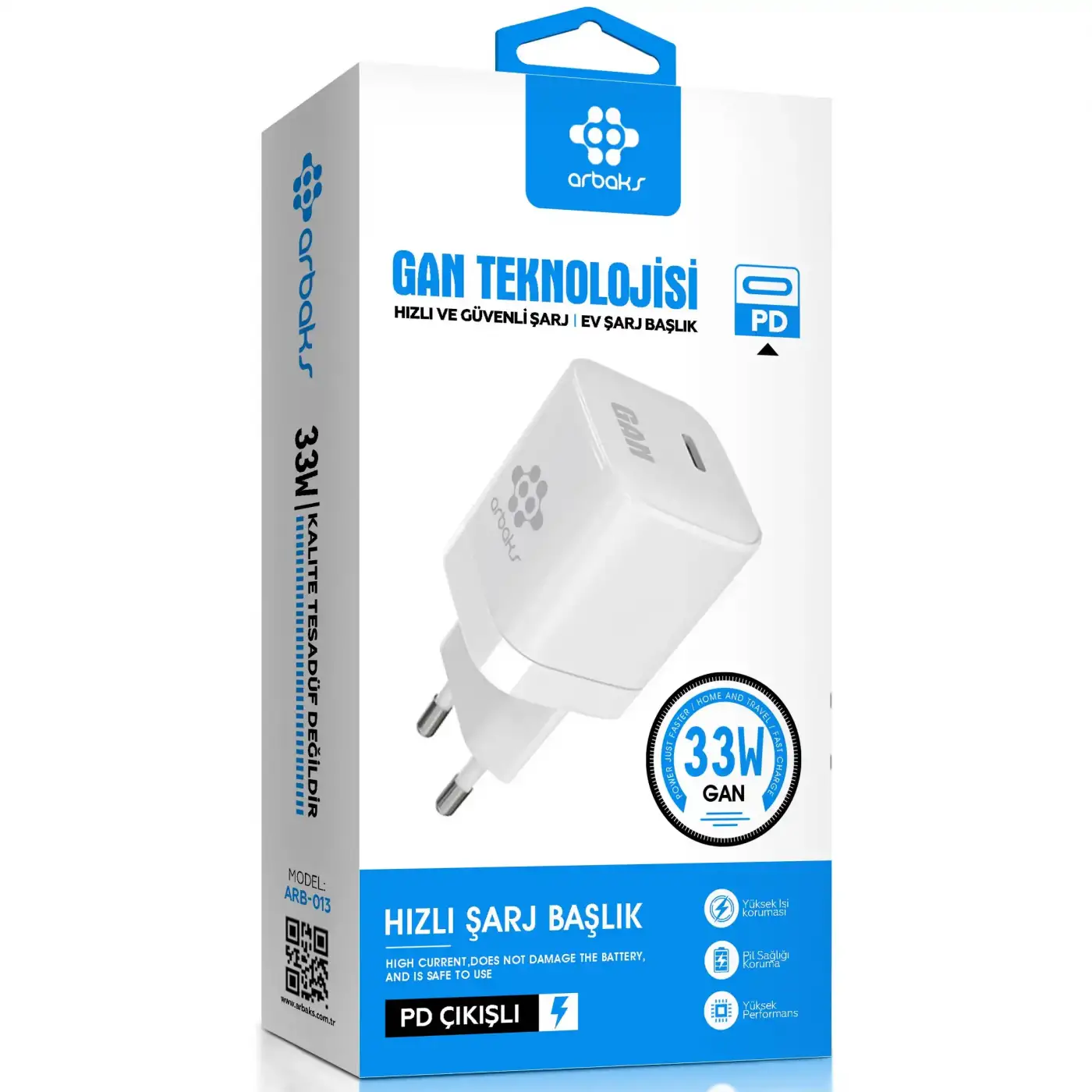 Gan Teknolojisi 33W PD Arbaks Şarj Başlığı Arb-013