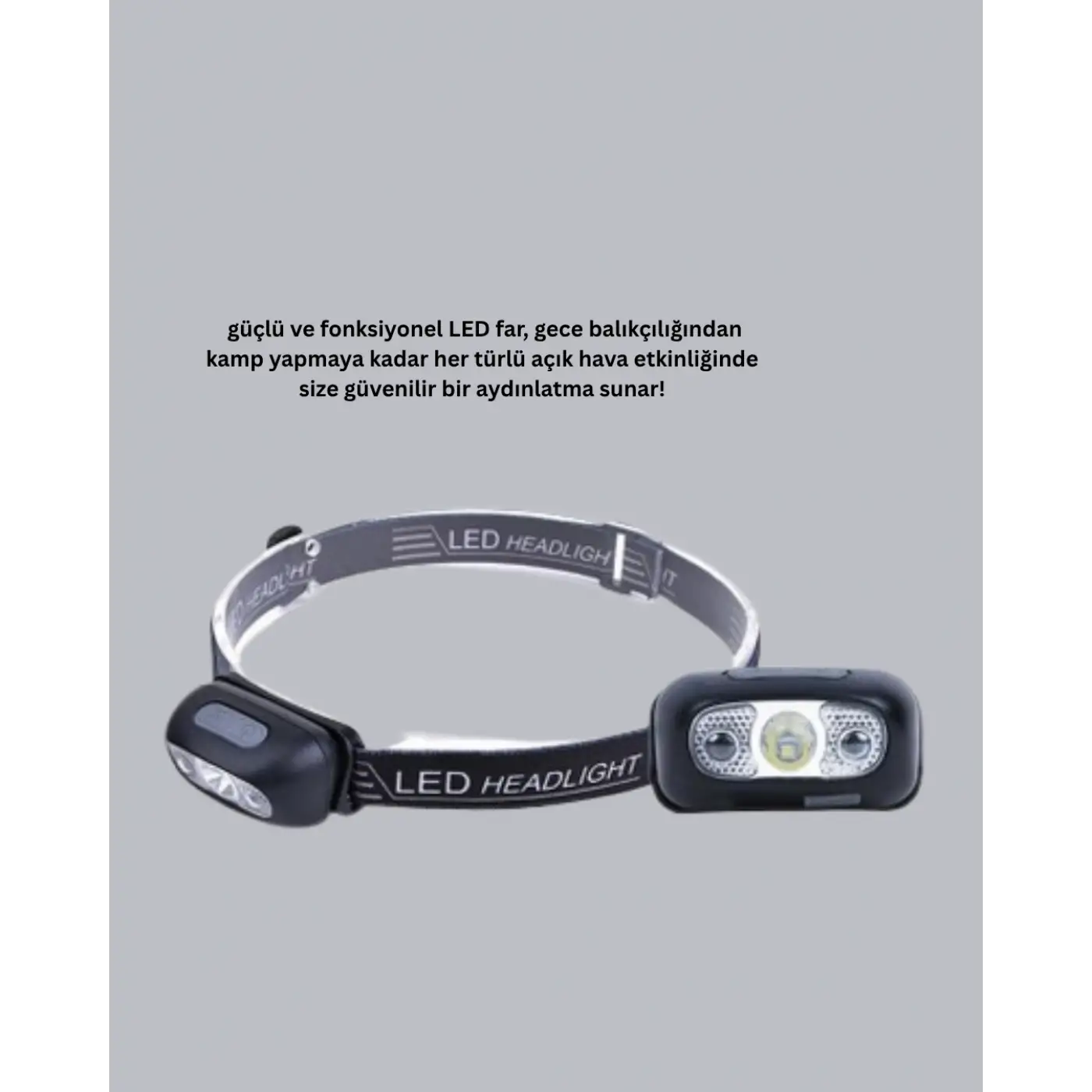 Gece Balıkçılığı İçin Ultra Parlak Şarjlı Kafa Lambası | 4 Işık Modu + USB Şarj