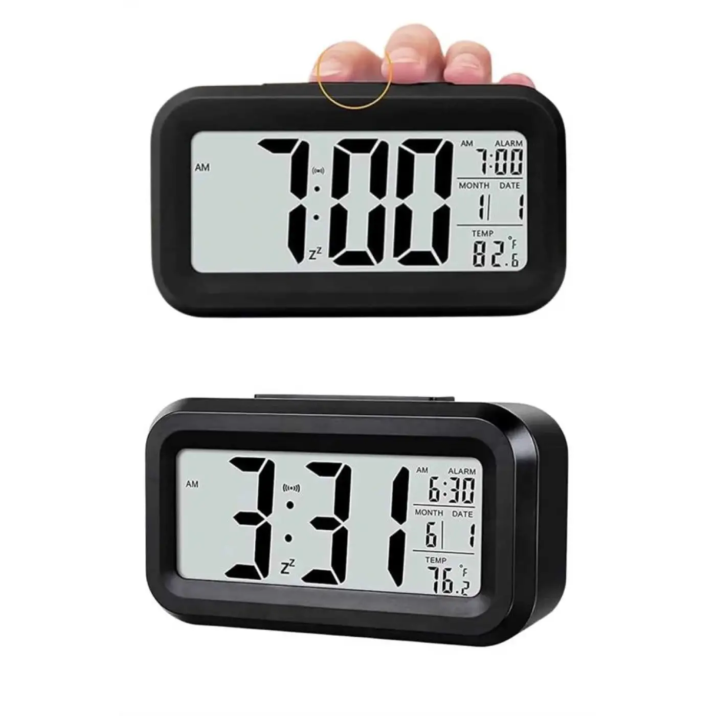 Gece Dijital Masa Saati Dijital Alarmlı Led Ekran Pilli Çalar Saat