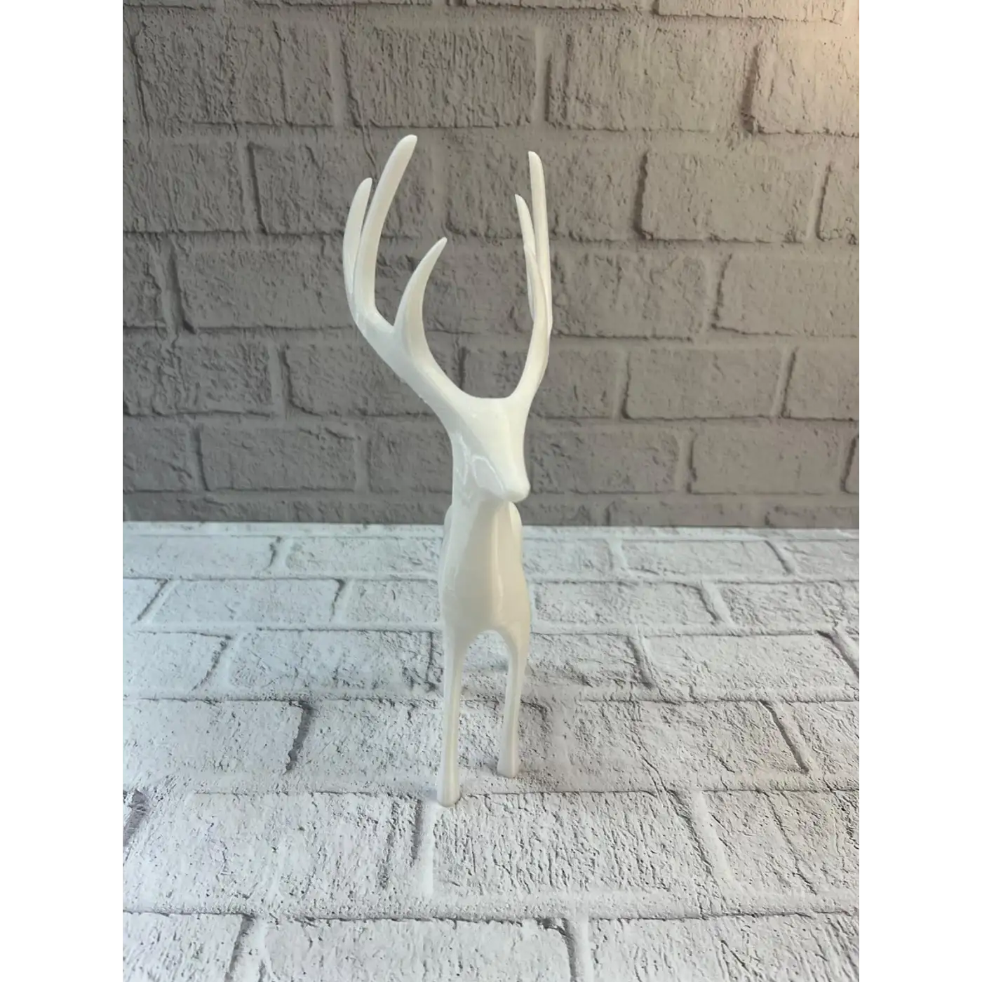 Geyik Figürü Beyaz Modern Salon ve Raf Dekoru