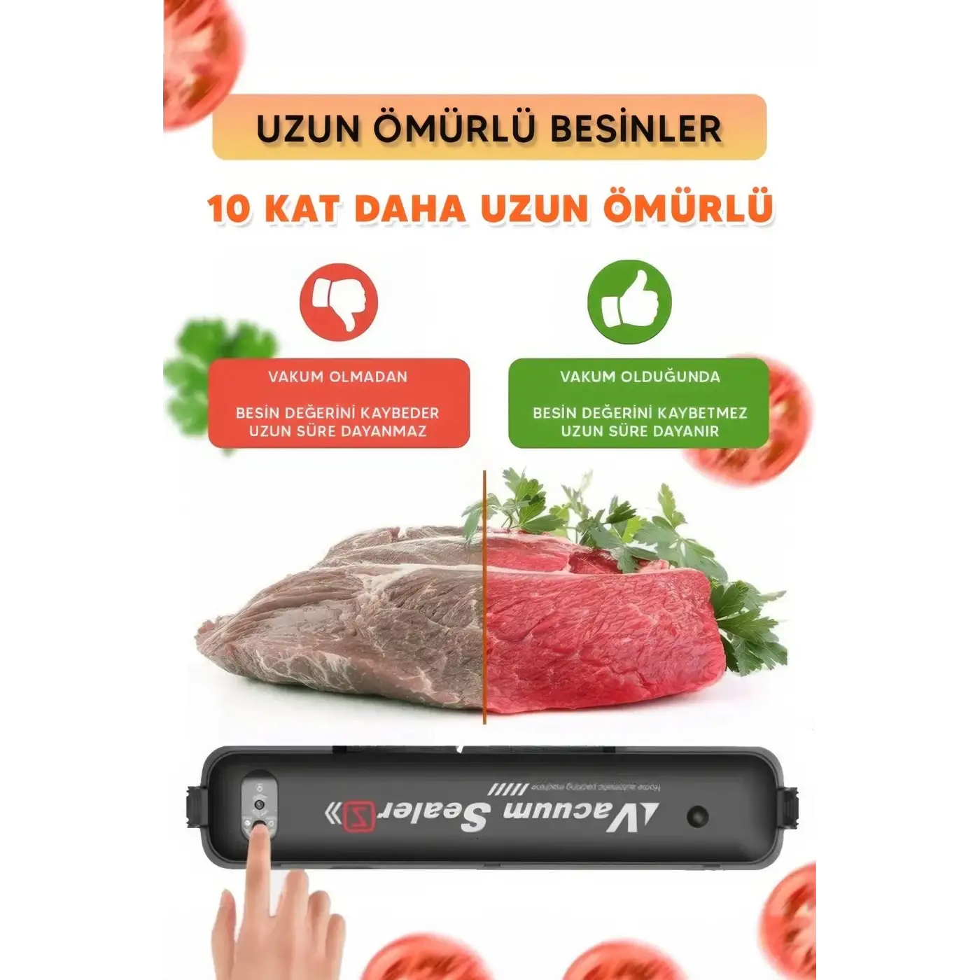 Gıda Vakum Ve Mühürleme Makinesi- Yiyecek Tazeliği Koruma Ev Ve Restoran İçin