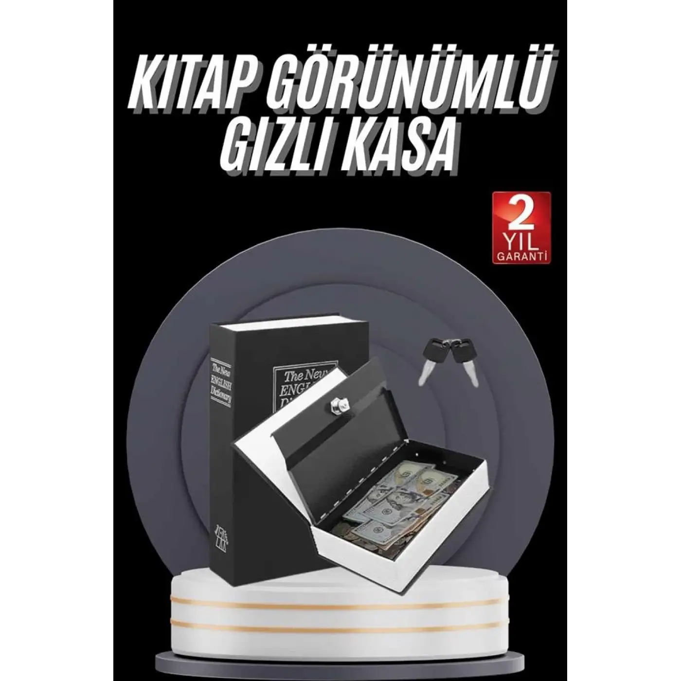 Gizli Kasa Kilitli Sözlük Görünümlü 18cm Gizli Kasa Büyük Boy Anahtarlı