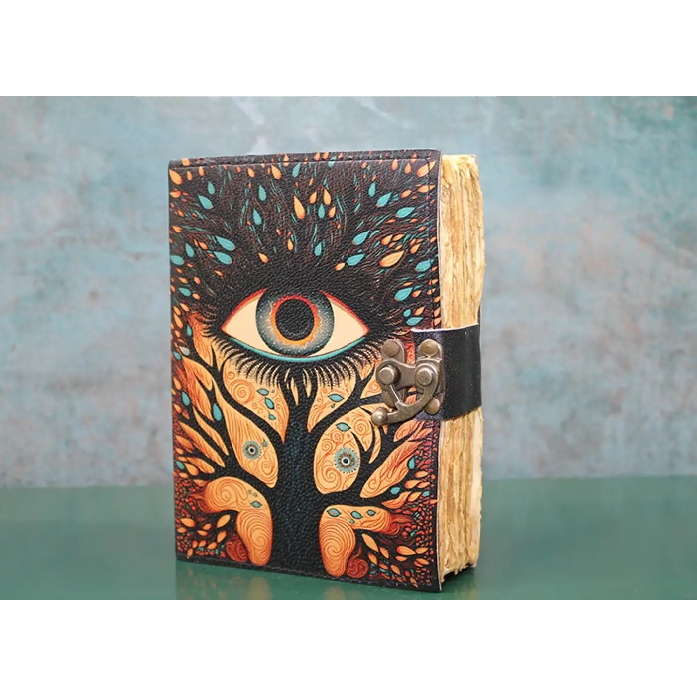 Göz Tasarımlı Deri Defter