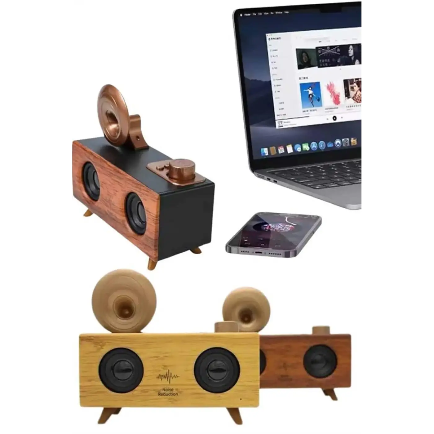 Gramafon Nostaljik Radyo Yüksek Ses Kalitesi USB TF Kart Aux