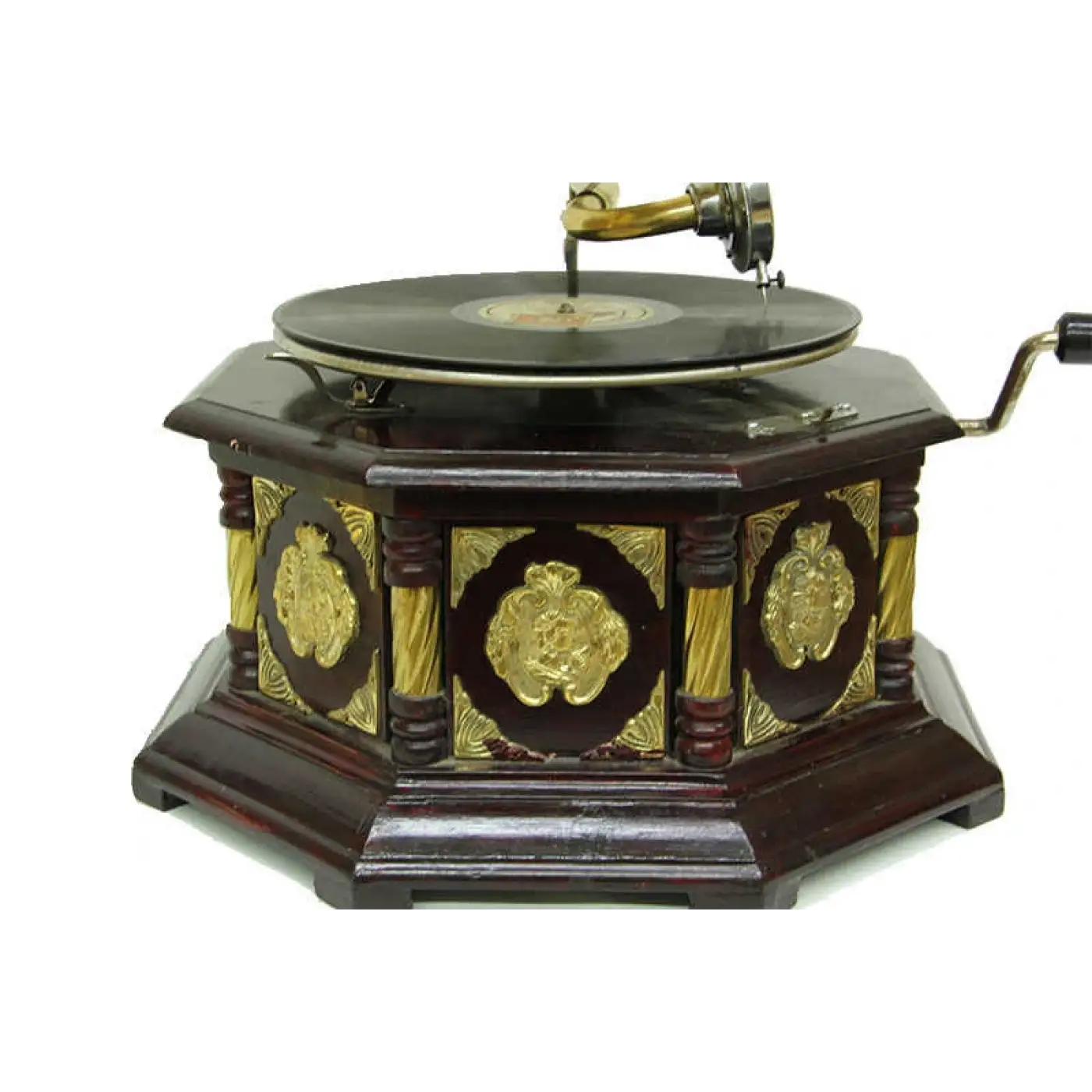 Gramofon Sekizgen Bronz Kakma