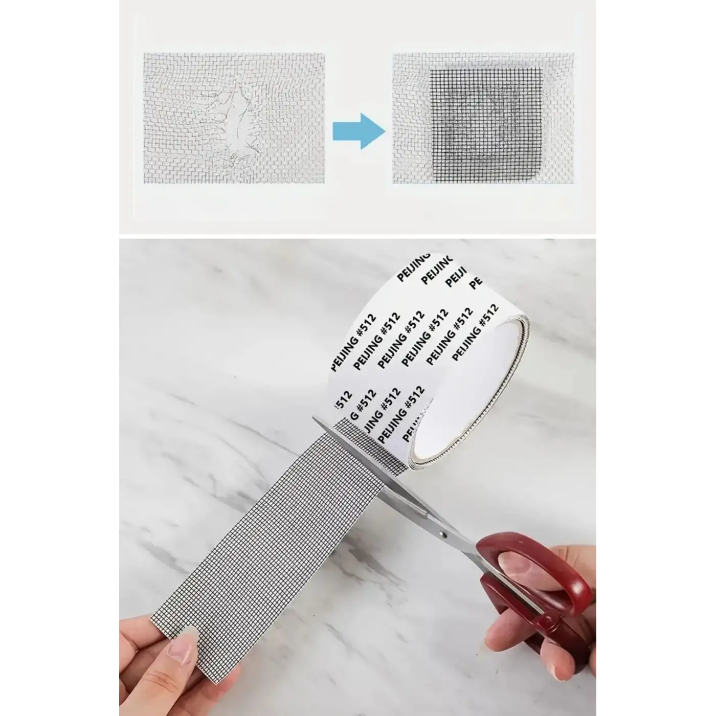 Güçlü Yapışkanlı Pencere Tamir Bandı, Böcek Önleyici Yama Bandı 2 Mt X 5 Cm