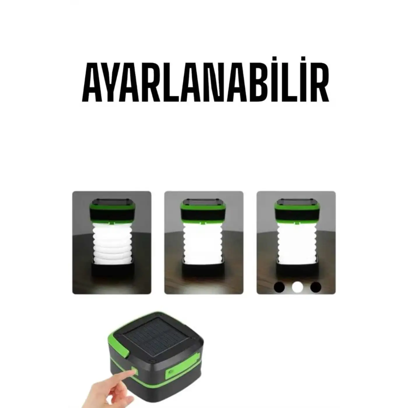 Güneş Enerjili Led Lamba Kamp Lambası Katlanabilir Lamba USB Şarjlı